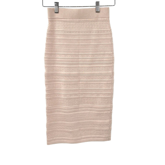 Babaton Knitted Beige Pencil Skirt
