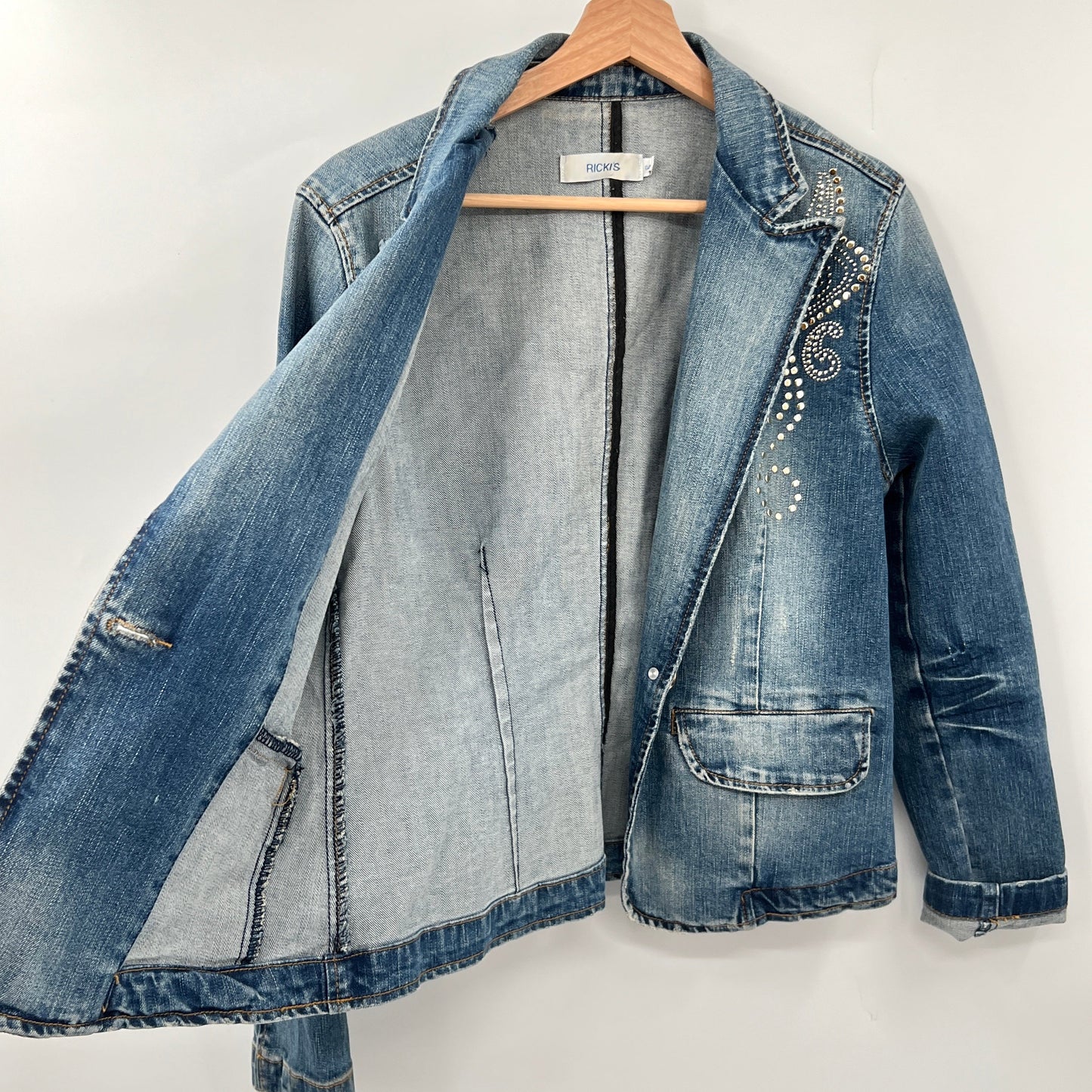 Y2K Ricki's Embelished Denim Blazer Jacket