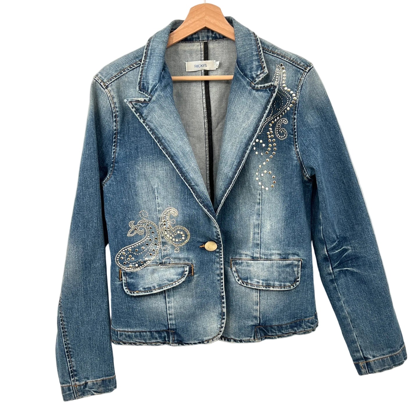 Y2K Ricki's Embelished Denim Blazer Jacket