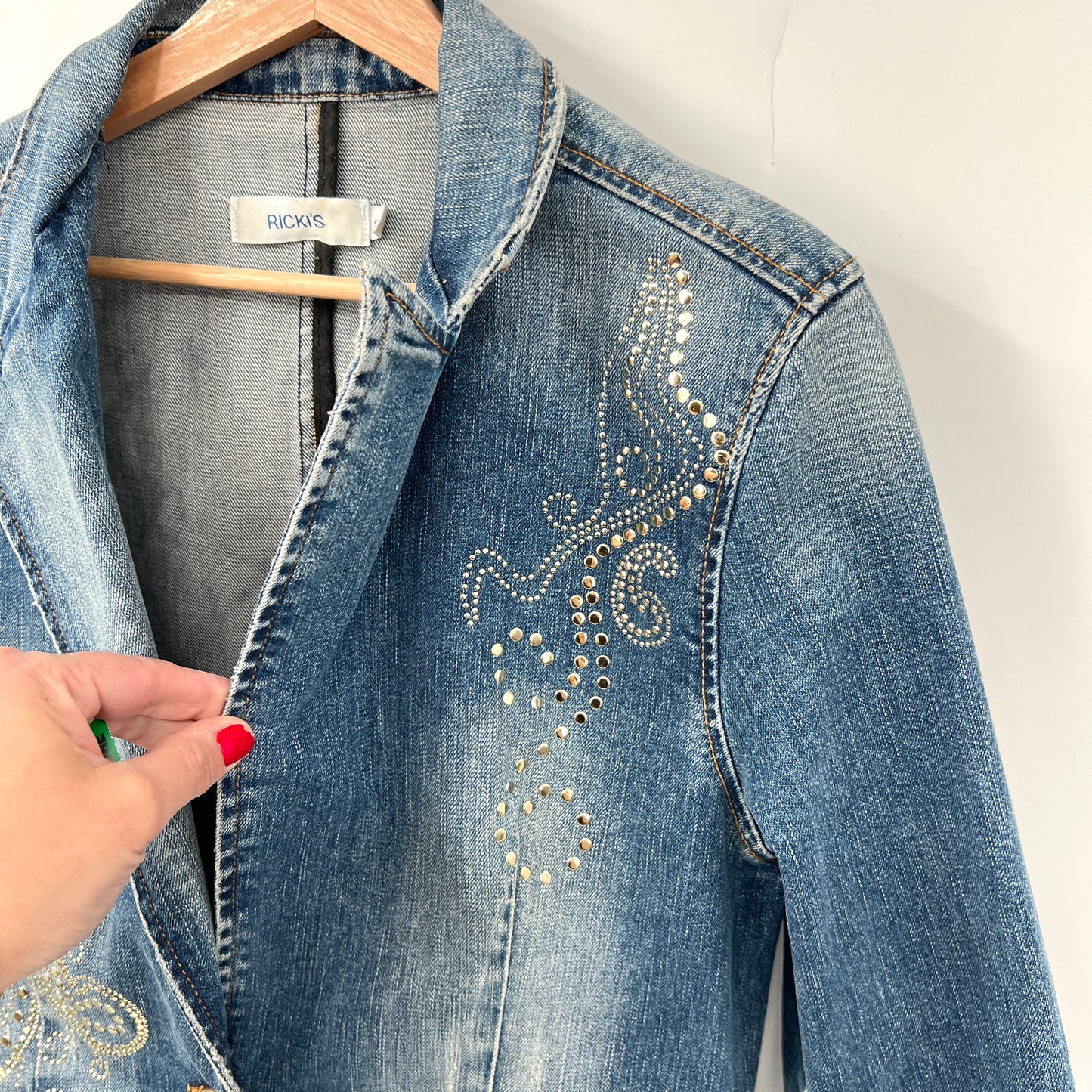 Y2K Ricki's Embelished Denim Blazer Jacket