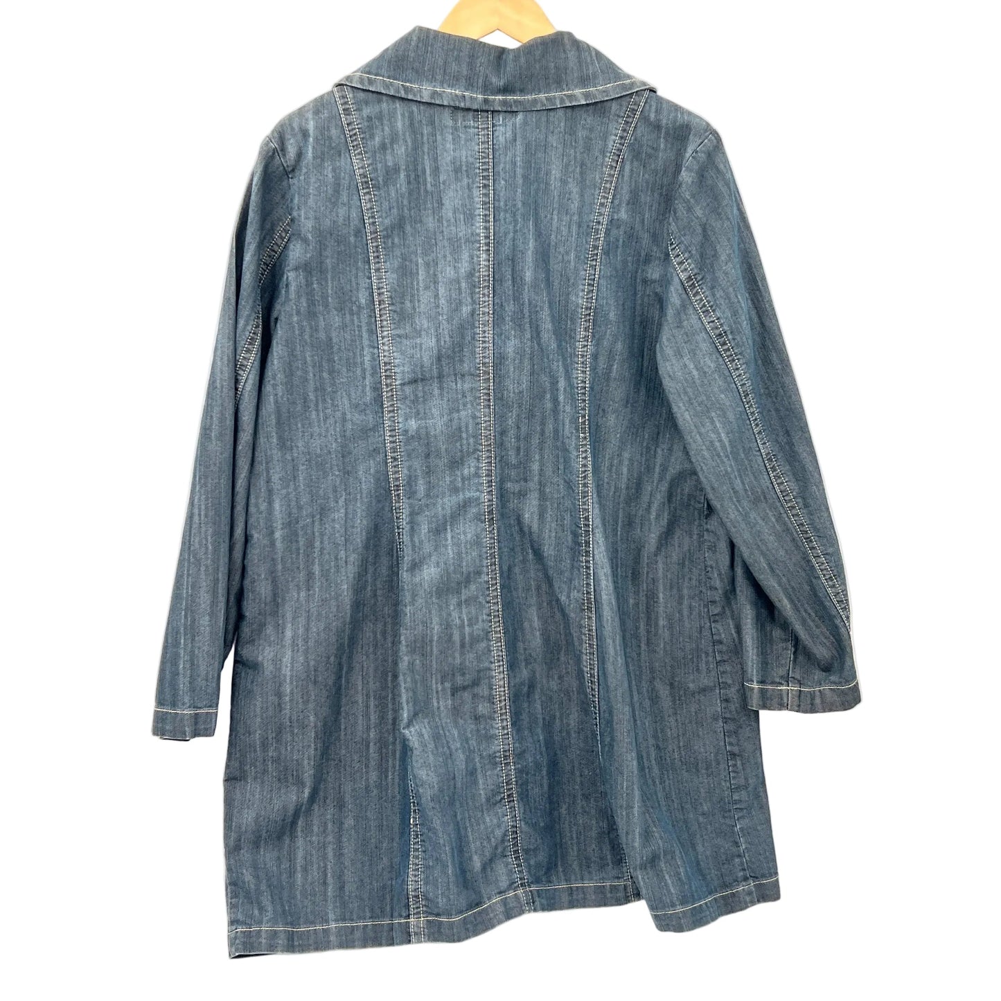 Bacinni Light Denim Ruffle Collar Coat