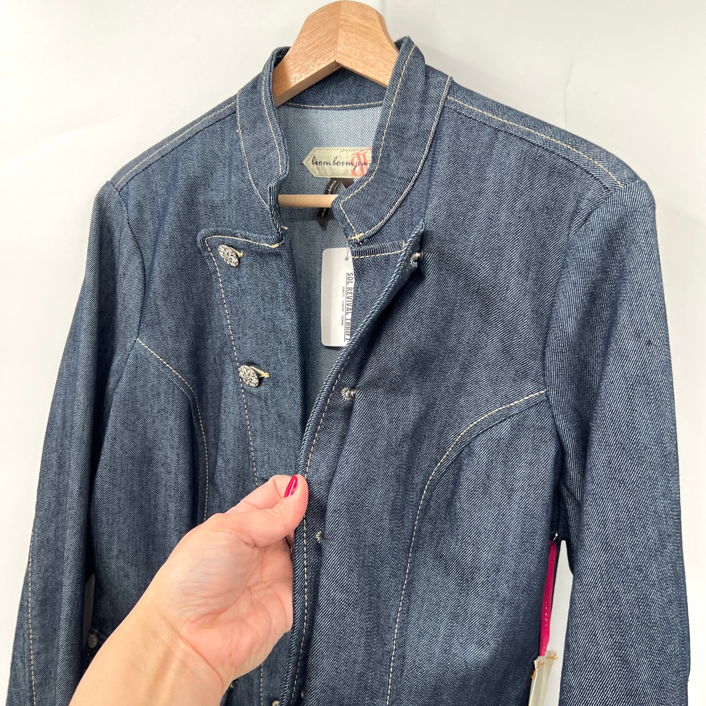NWT Boom Boom Denim Blazer Ruffle Jacket