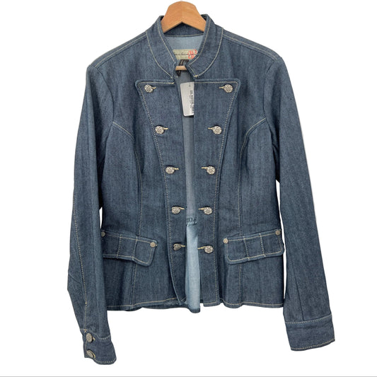 NWT Boom Boom Denim Blazer Ruffle Jacket