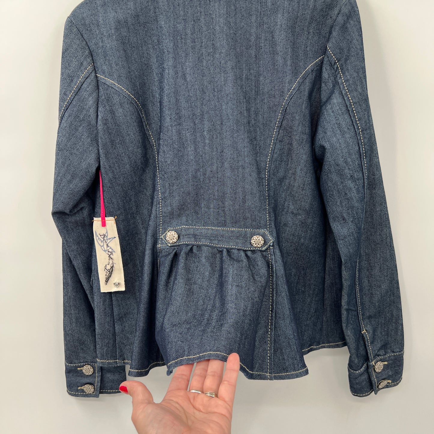 NWT Boom Boom Denim Blazer Ruffle Jacket