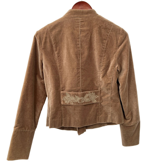Planet Velour Embroidered Fitted Blazer Jacket