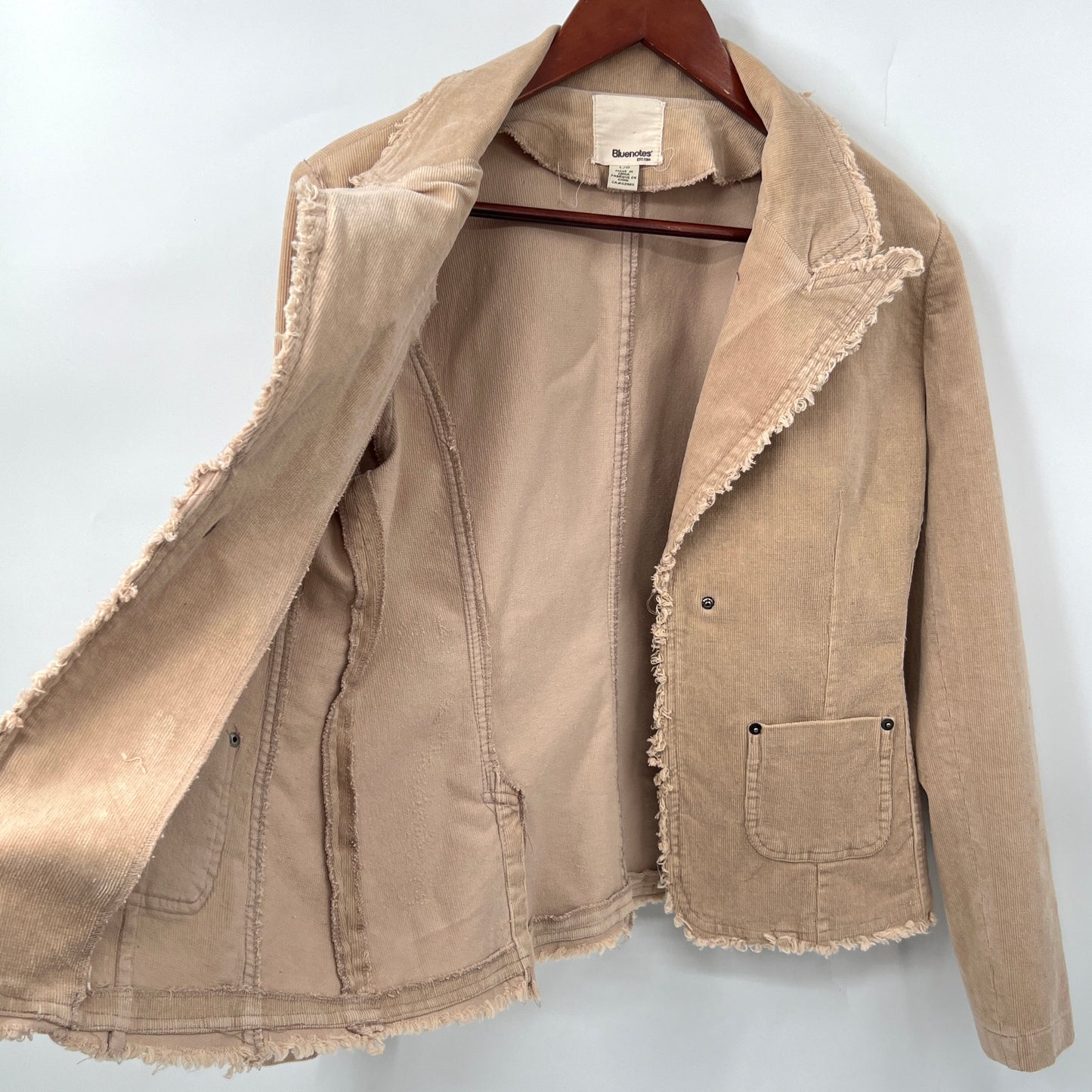 Y2K Bluenotes Fitted Fry Hem Corduroy Blazer