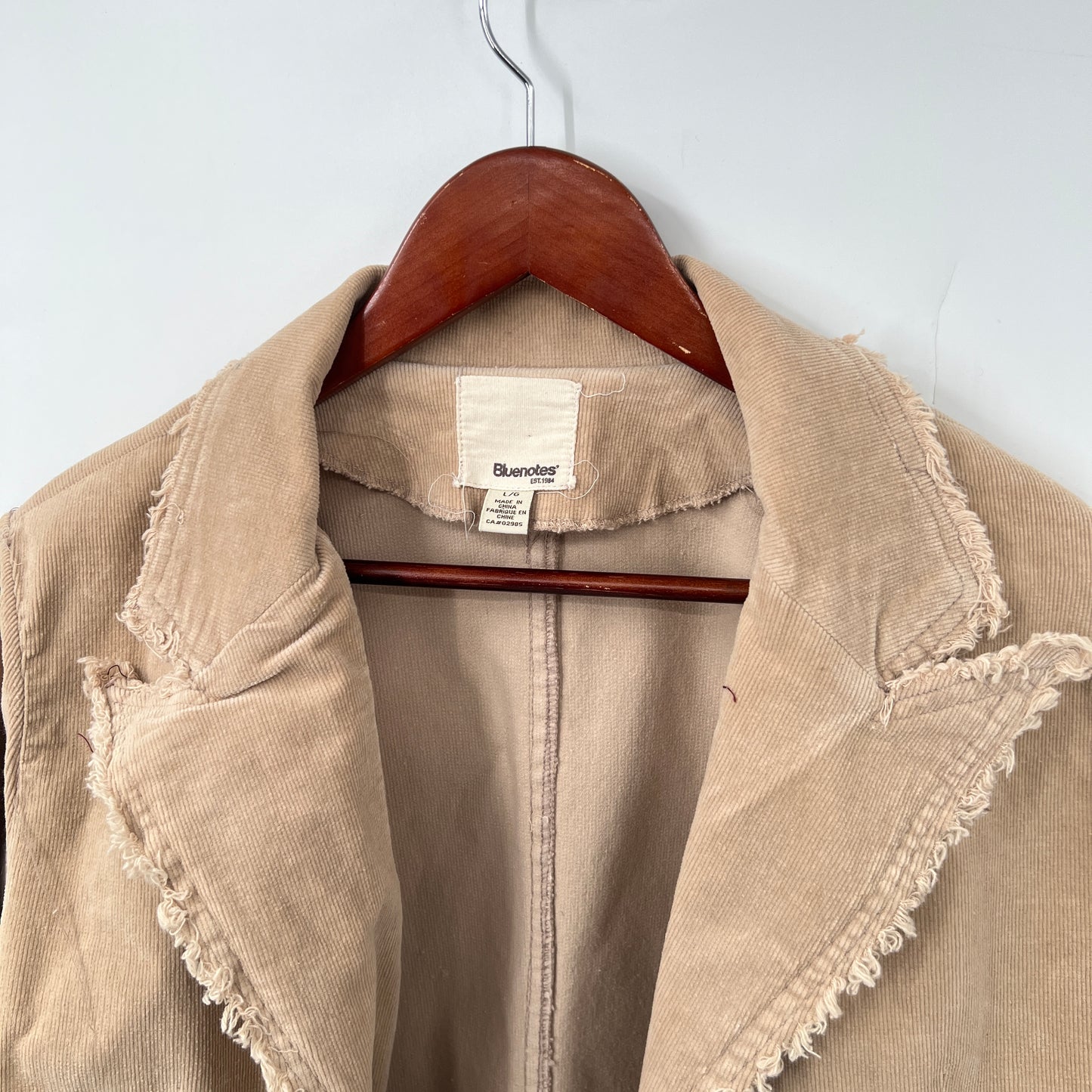 Y2K Bluenotes Fitted Fry Hem Corduroy Blazer