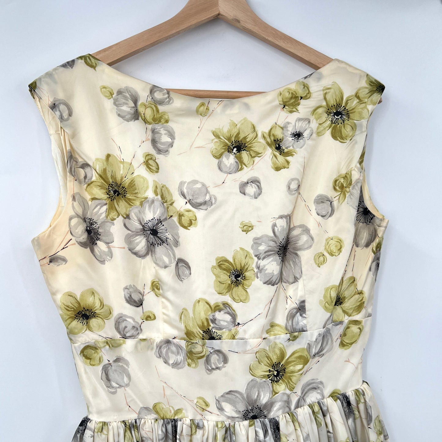 Vintage '50s New Look Style Unbraded Floral Dress