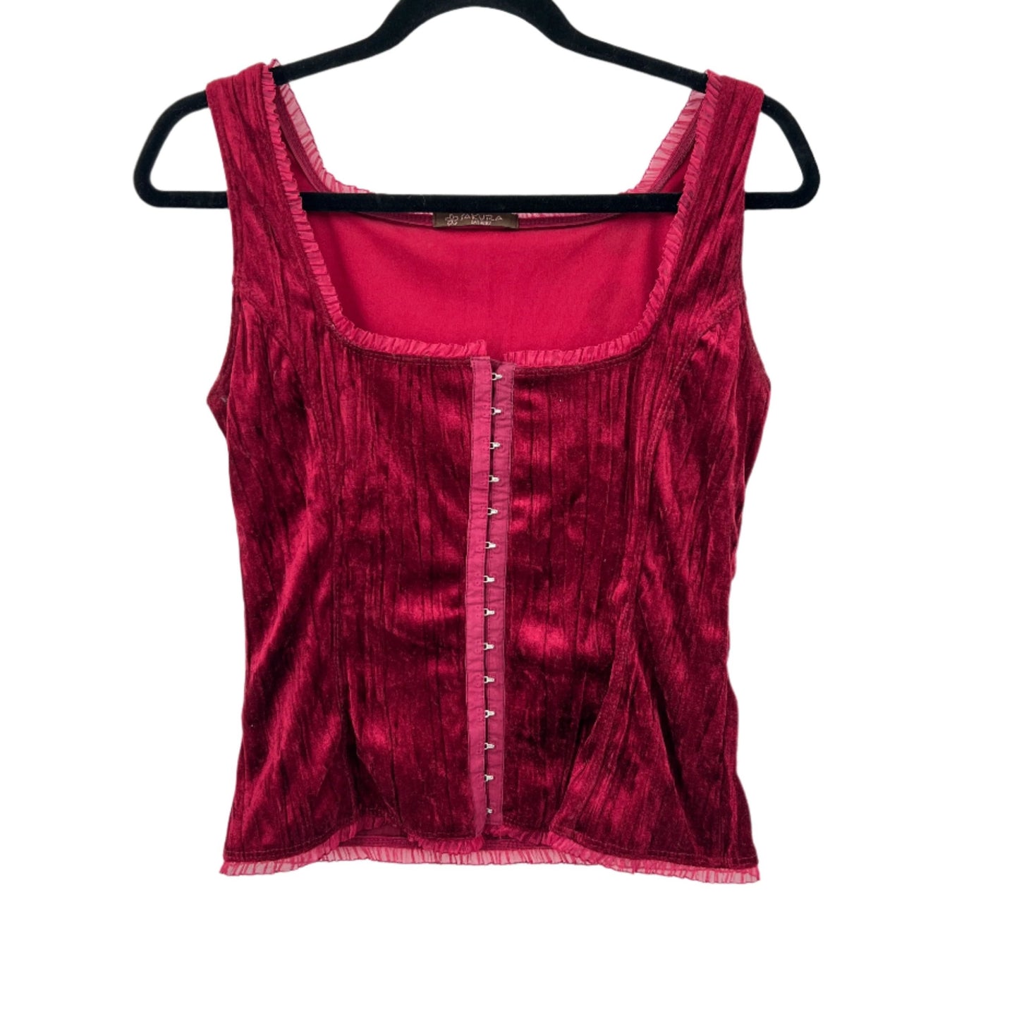 Sakura Velour Corset Like Tank Top