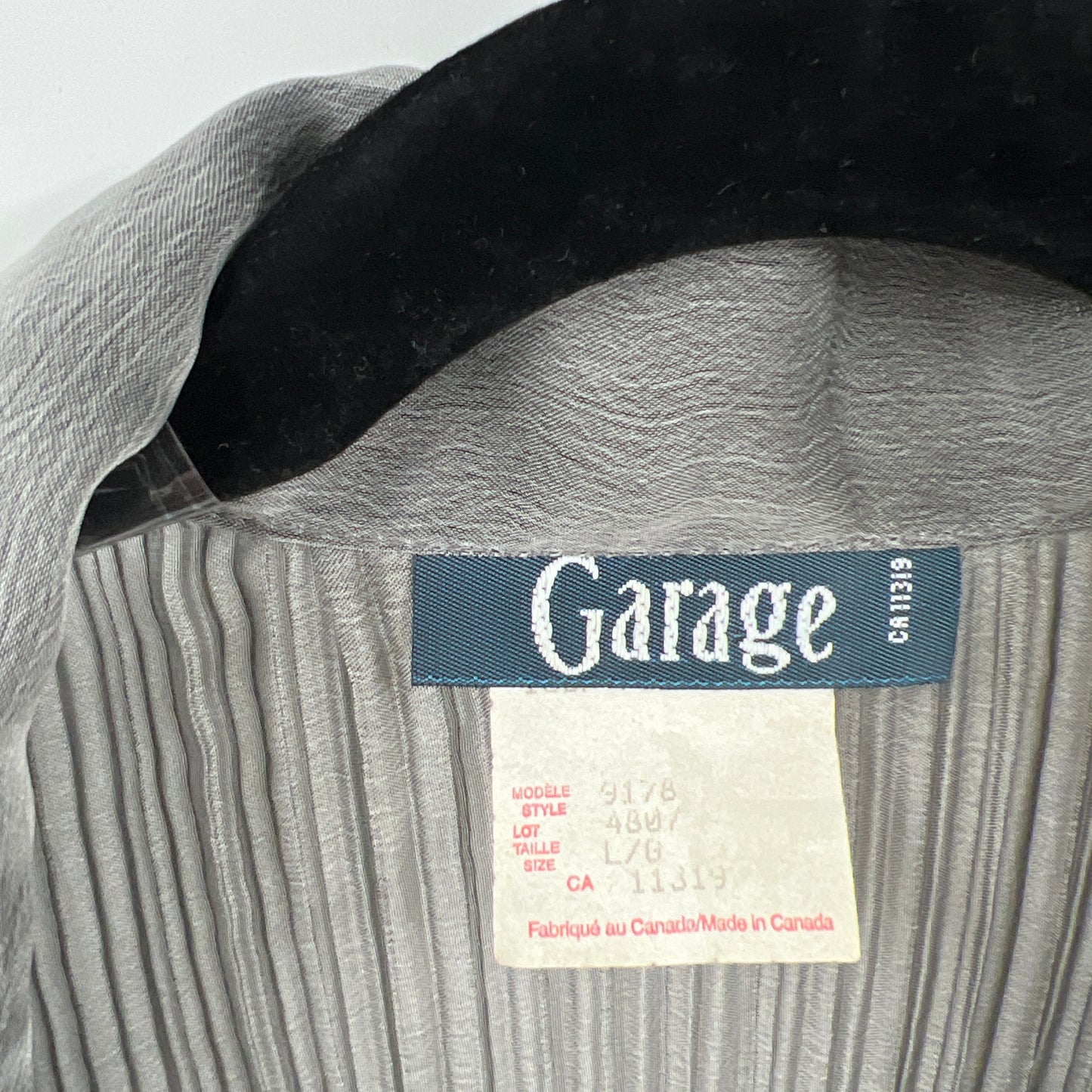 Vintage Garage Sheer Pleated Textured Blouse