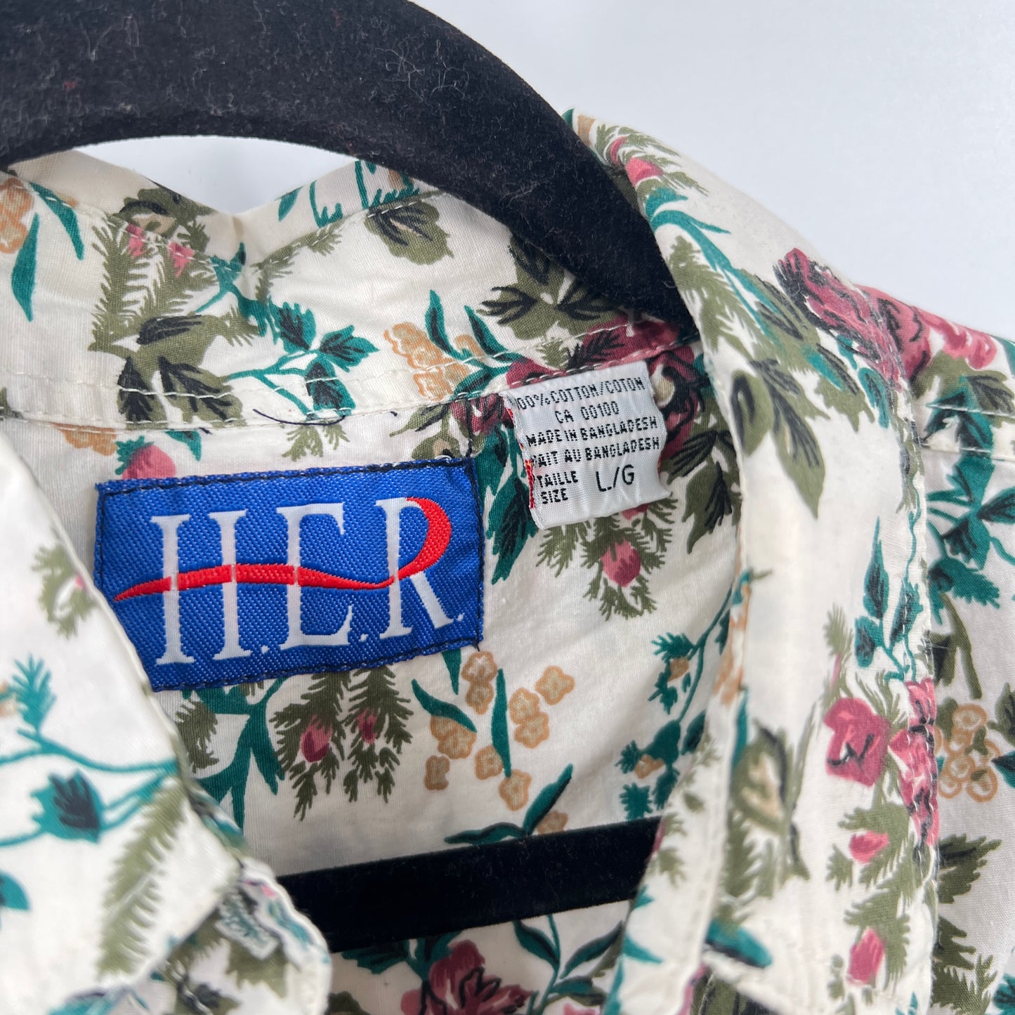 Vintage H.E.R Cotton Button Up Floral Shirt