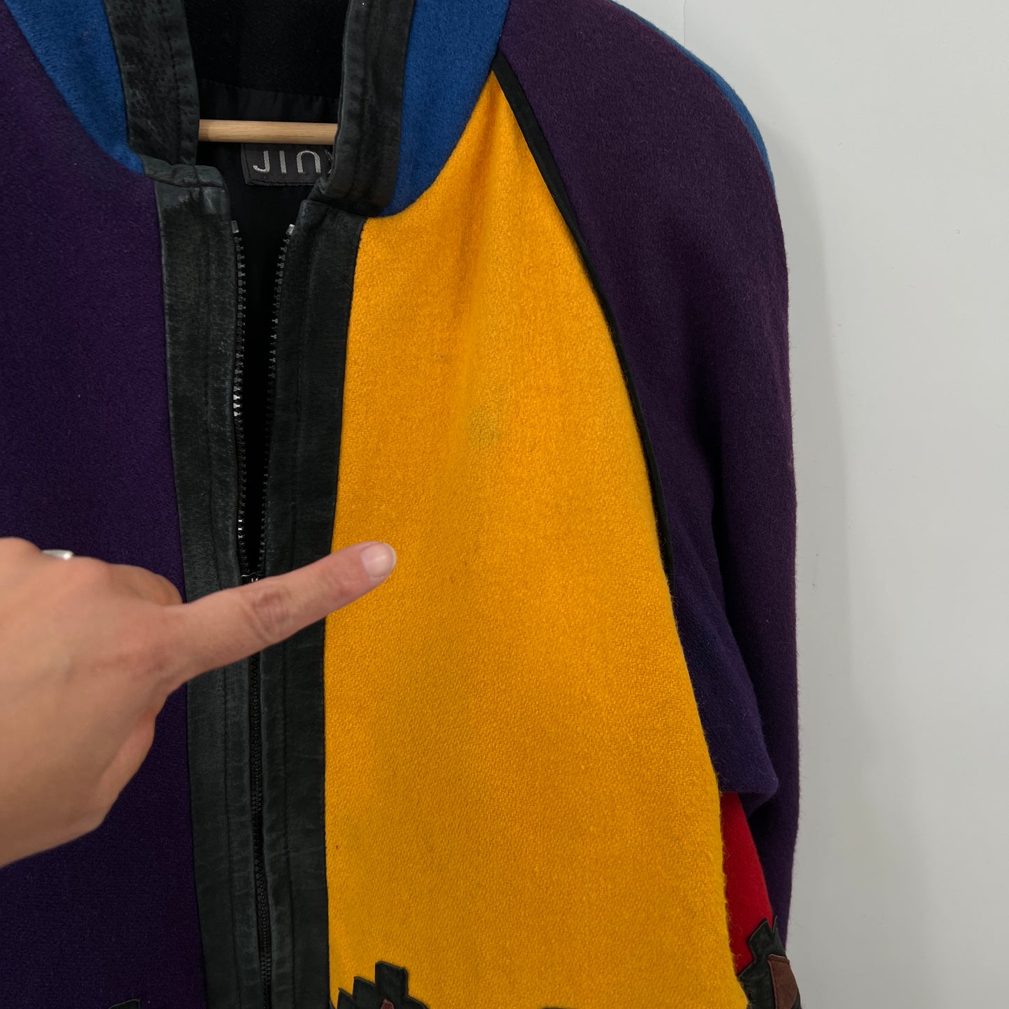 Vintage Jinx Color Block Wool Jacket