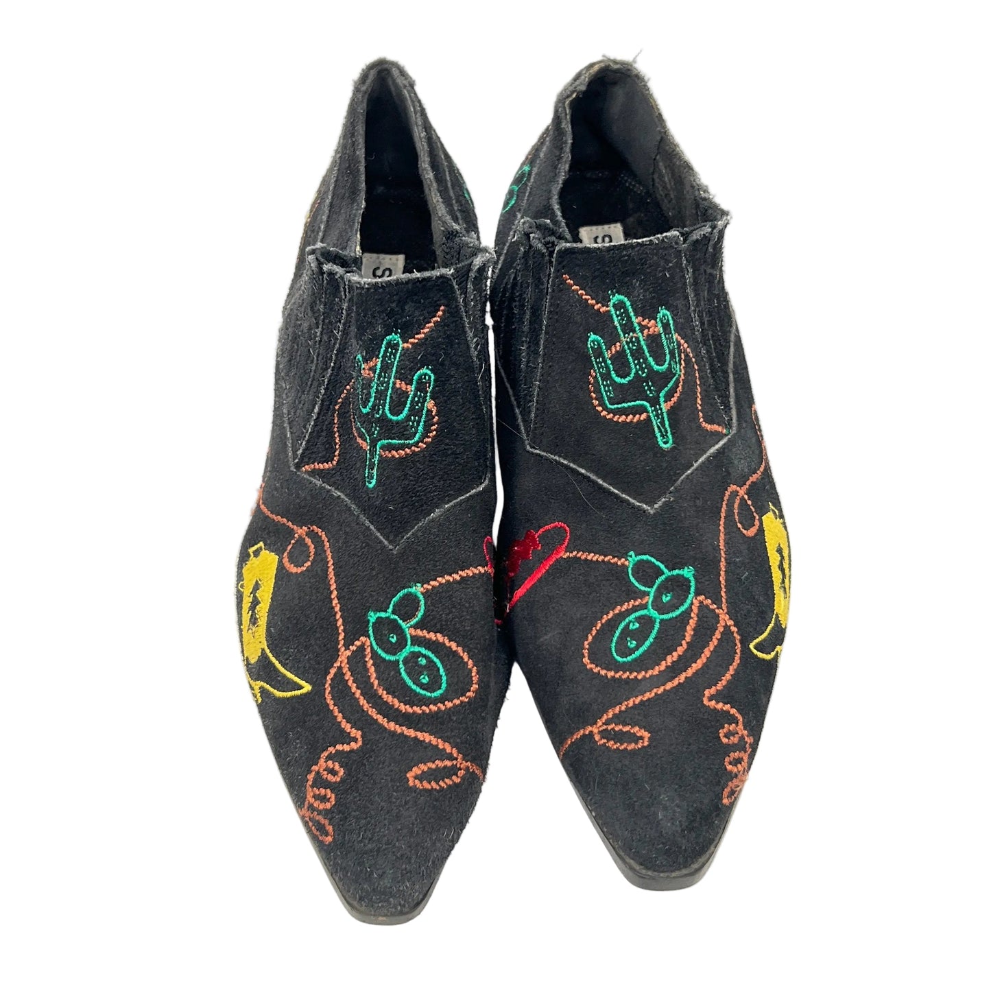 Vintage Suede Embroidered Western Shoes
