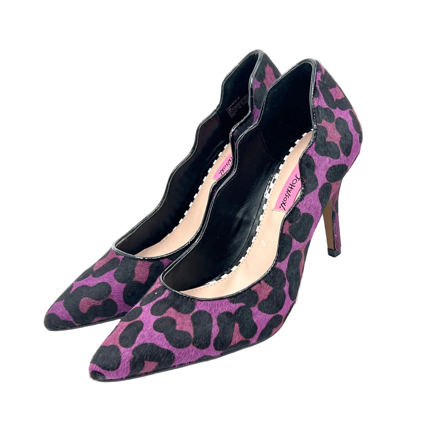 Betsey Johnson Leather Pony Hair Print Heel Shoes