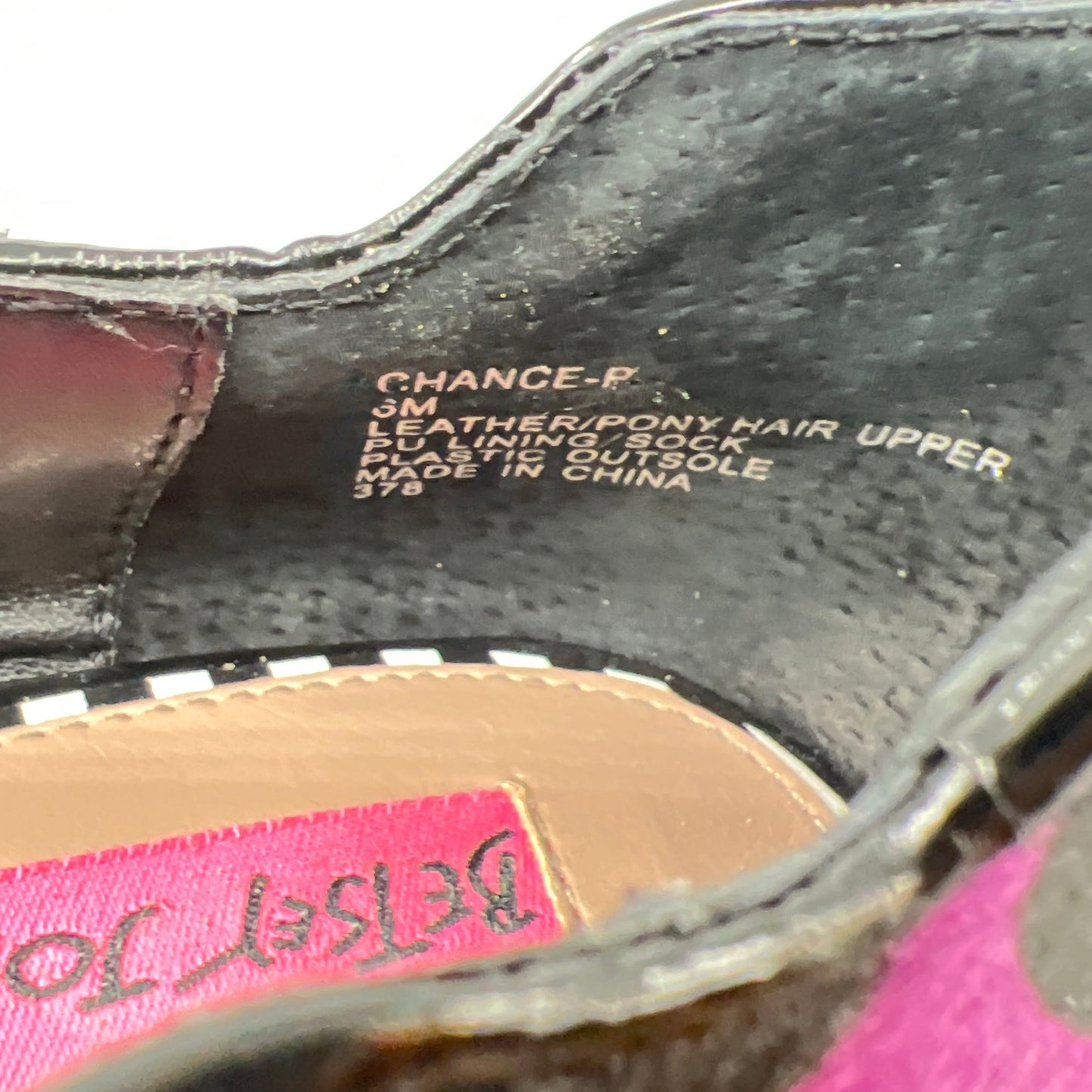 Betsey Johnson Leather Pony Hair Print Heel Shoes