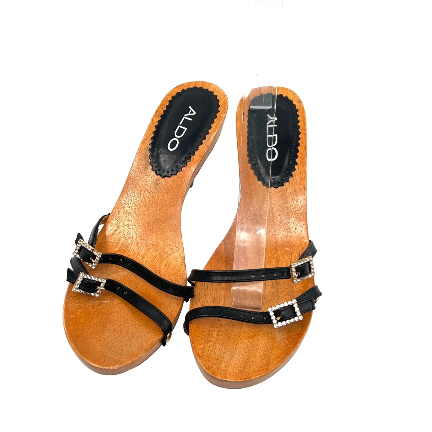 Y2K Aldo Wooden Heel Sole Heels Sandals
