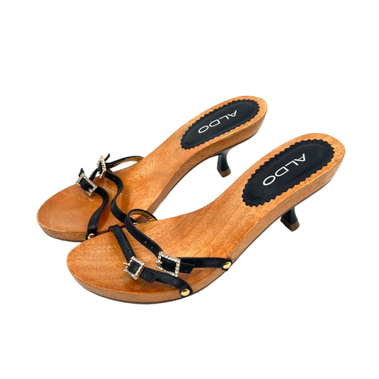 Y2K Aldo Wooden Heel Sole Heels Sandals