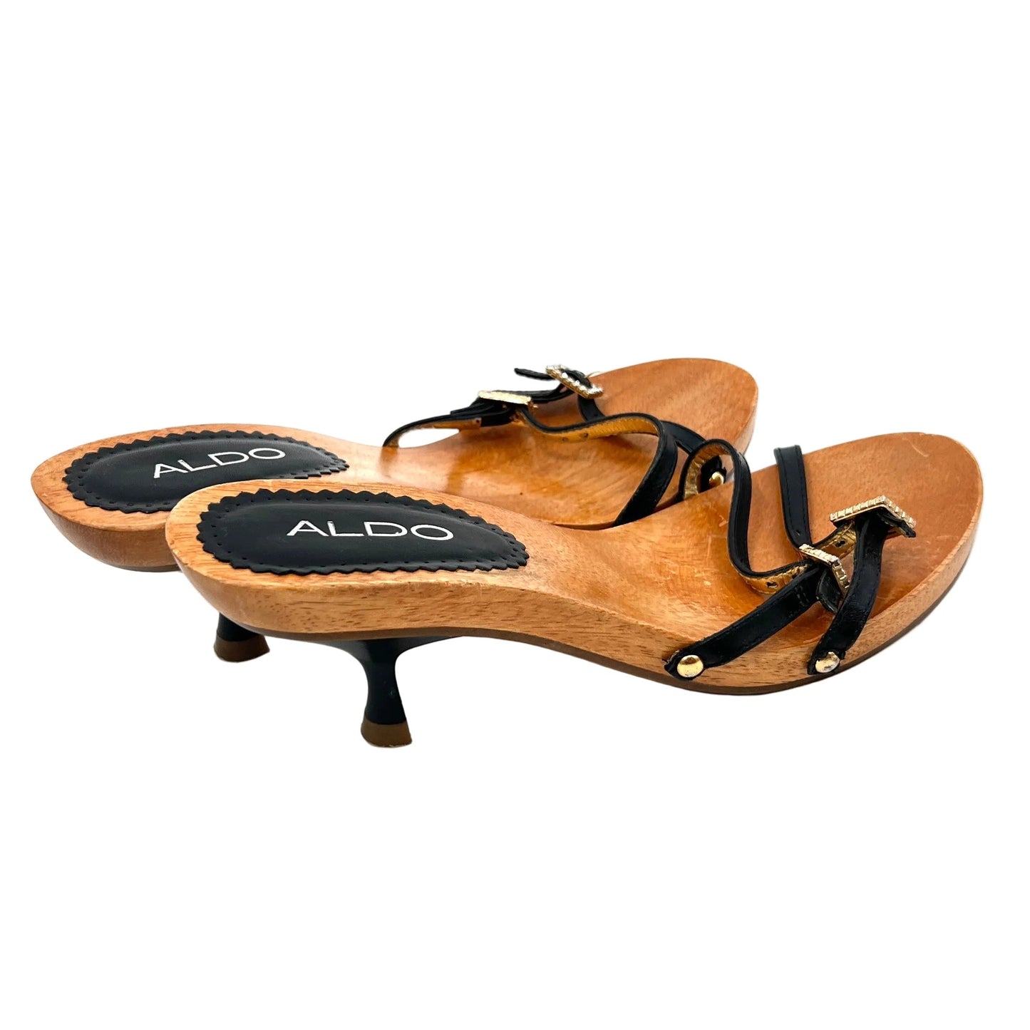 Y2K Aldo Wooden Heel Sole Heels Sandals