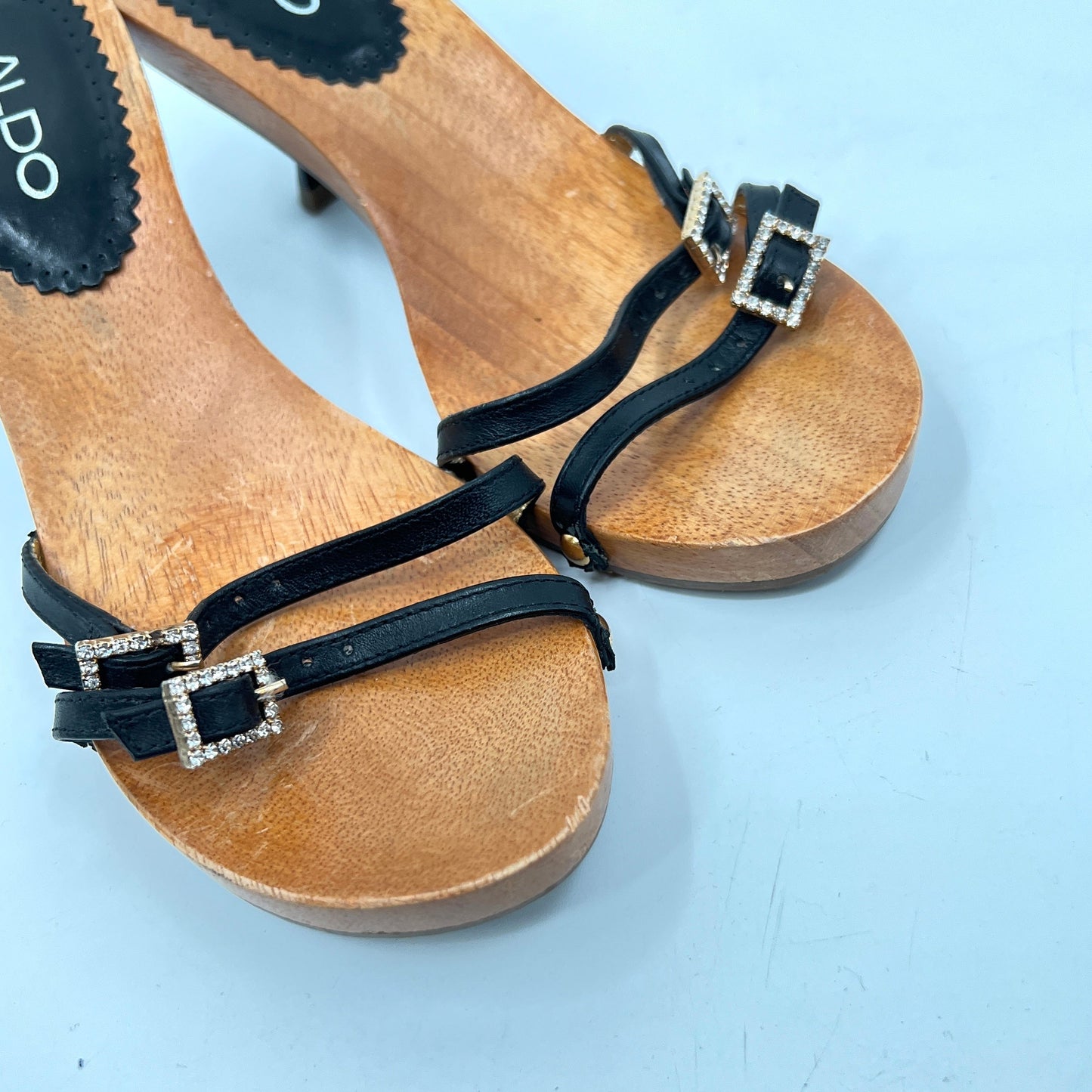 Y2K Aldo Wooden Heel Sole Heels Sandals
