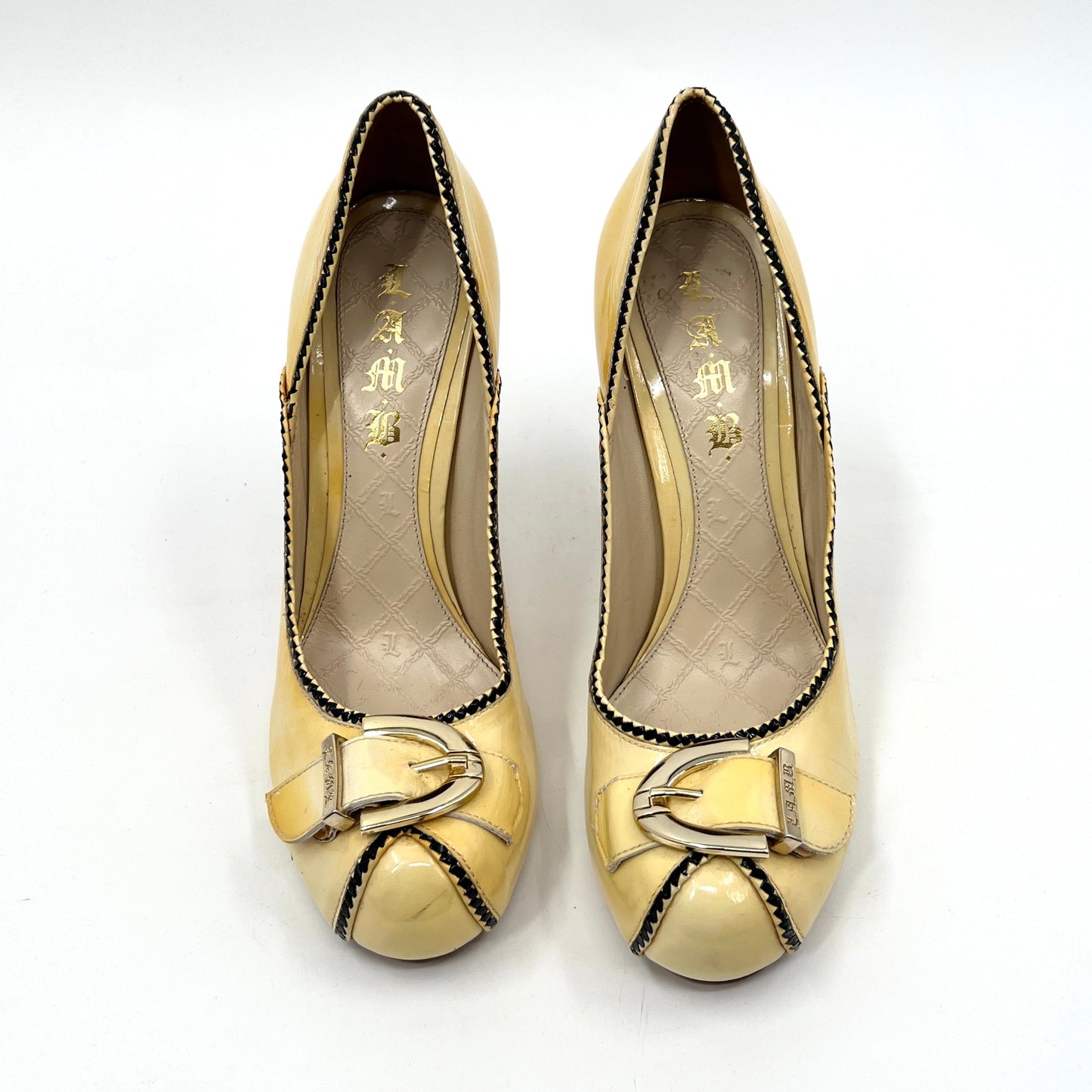 Y2K L.A.M.B Pattent Leather Pump Heel Shoes