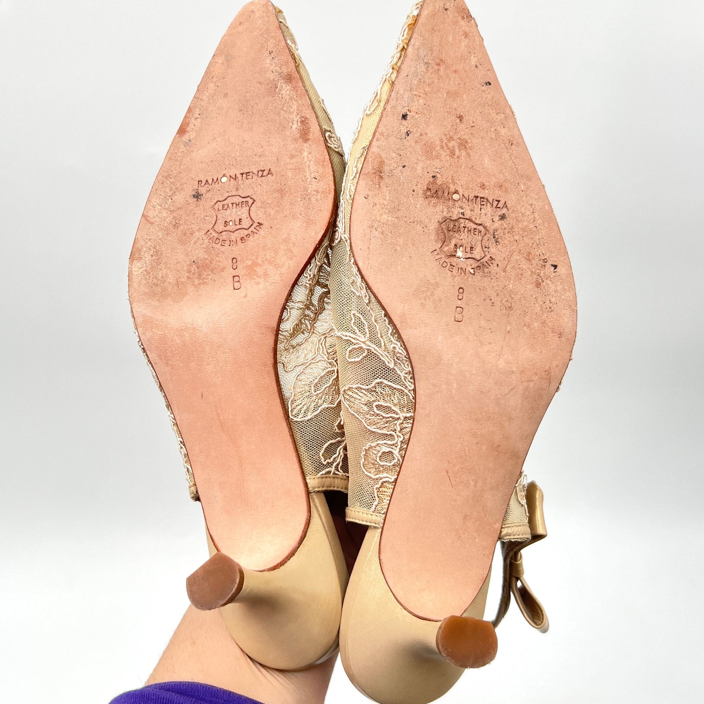 Ramon Tenza Lace Leather Sling Back Shoes