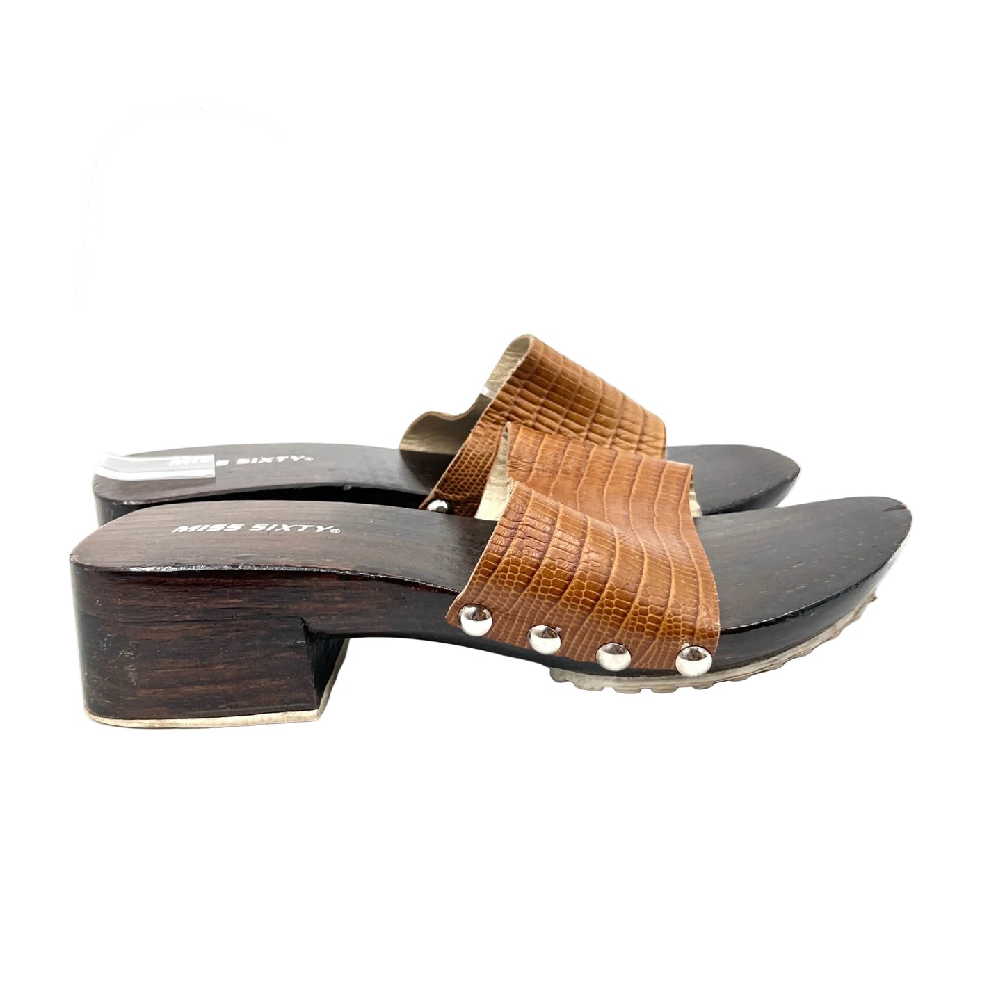 Y2K Miss Sixty Wooden Clogs Sandals