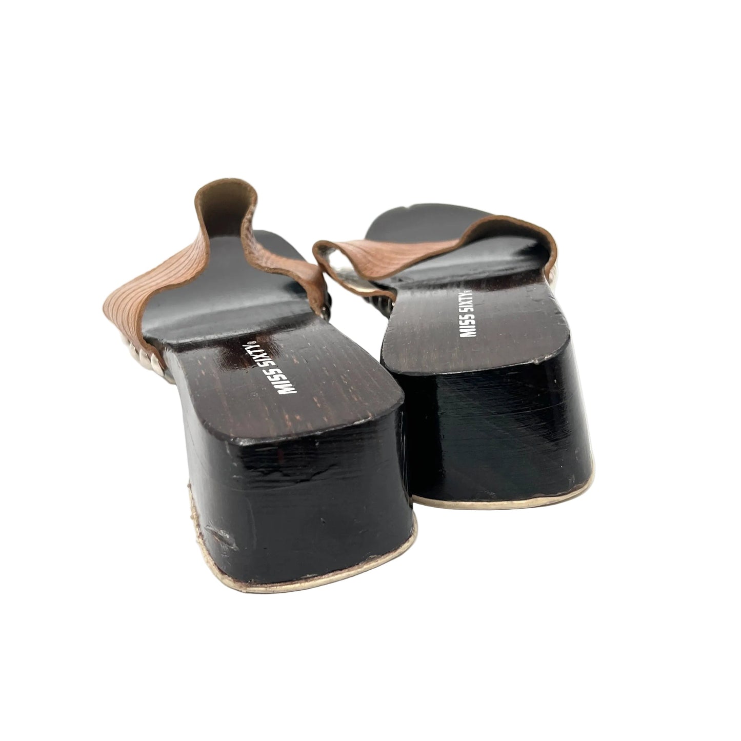 Y2K Miss Sixty Wooden Clogs Sandals