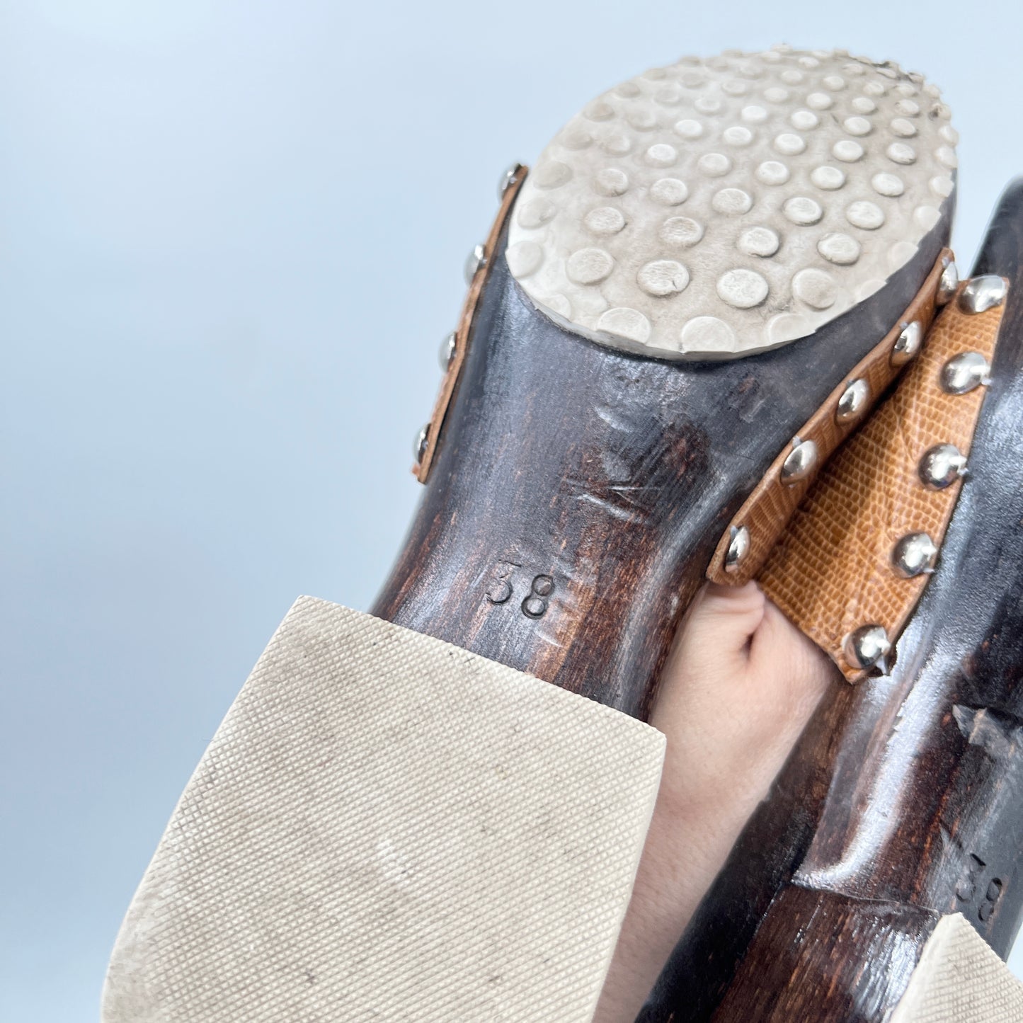 Y2K Miss Sixty Wooden Clogs Sandals