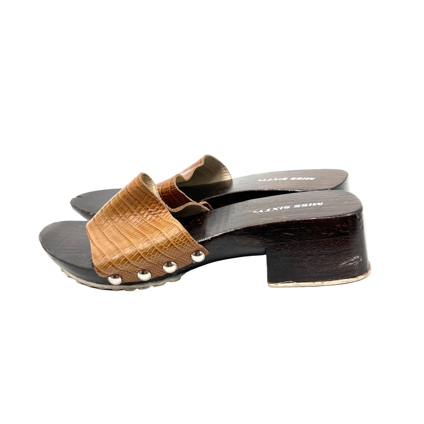 Y2K Miss Sixty Wooden Clogs Sandals