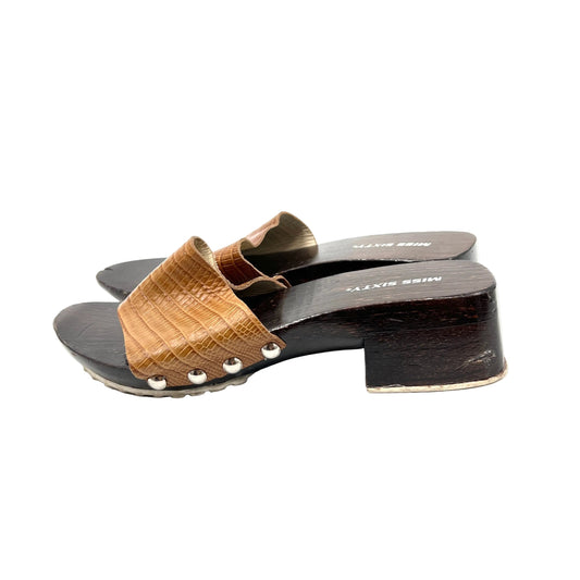 Y2K Miss Sixty Wooden Clogs Sandals