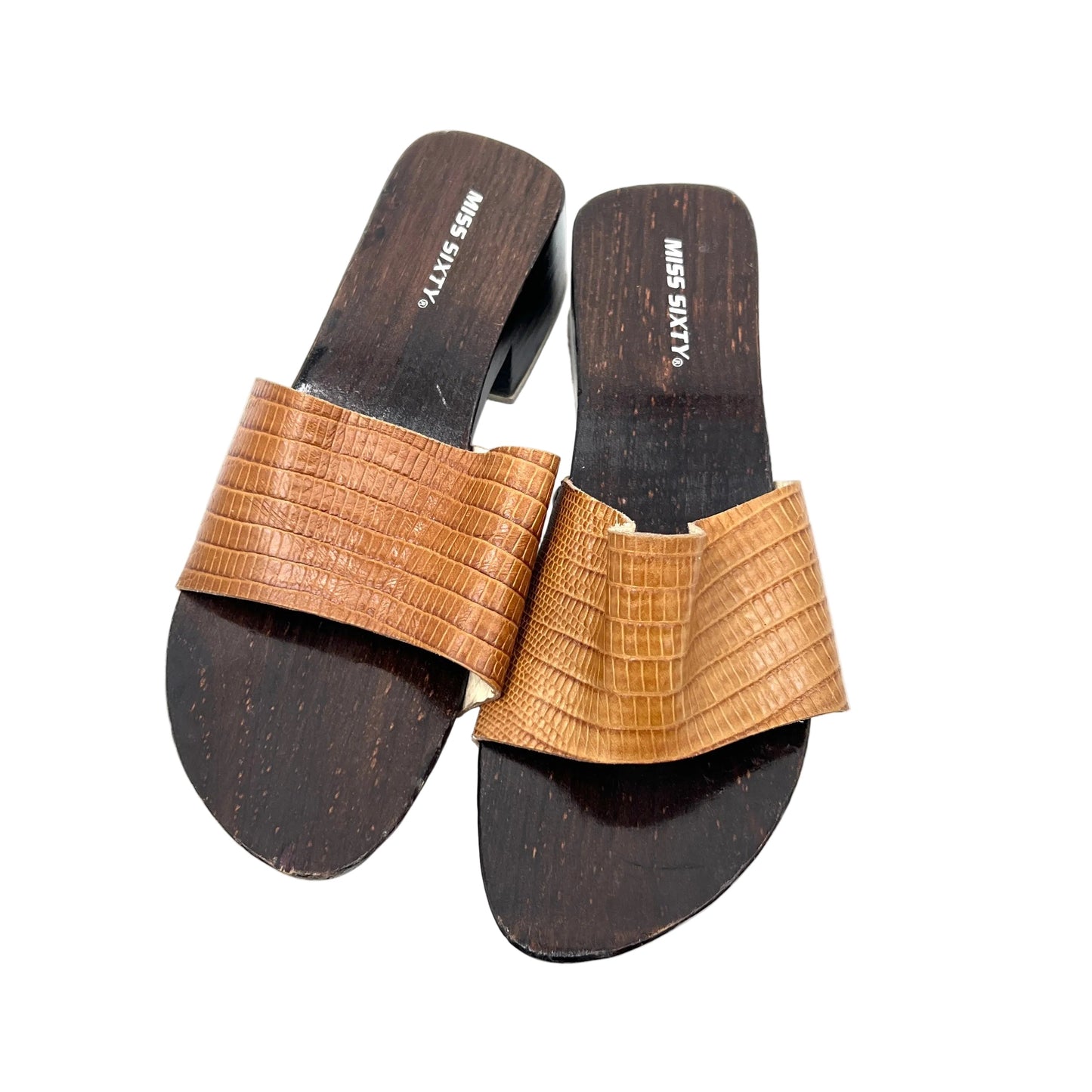 Y2K Miss Sixty Wooden Clogs Sandals