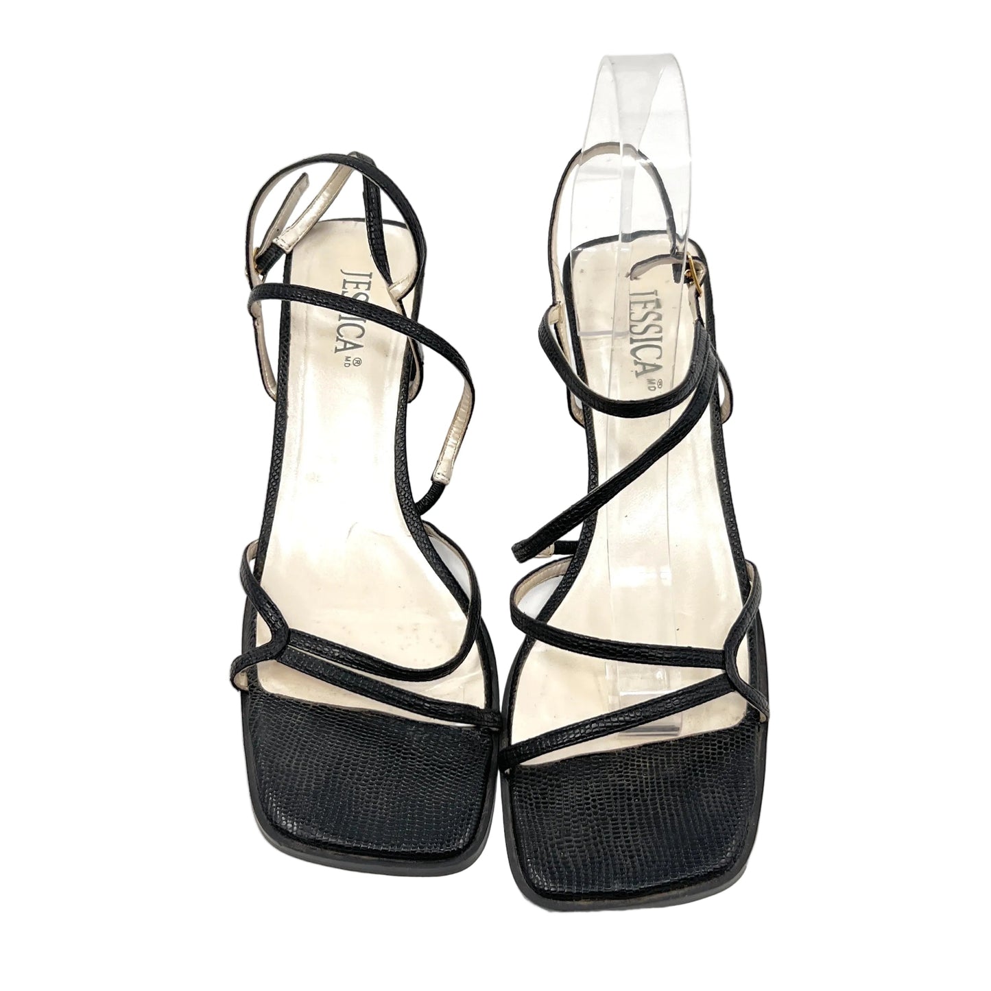Jessica Faux Leather Square Toe Sandals