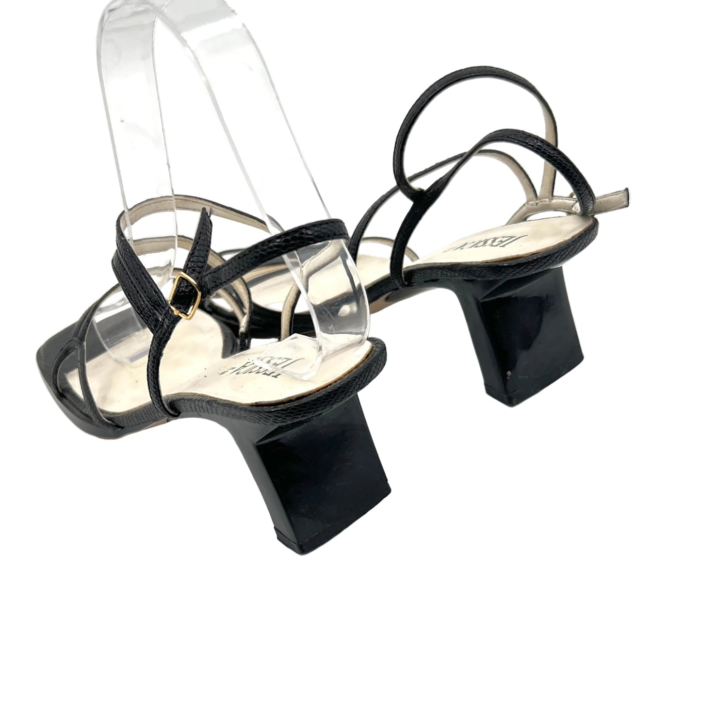 Jessica Faux Leather Square Toe Sandals