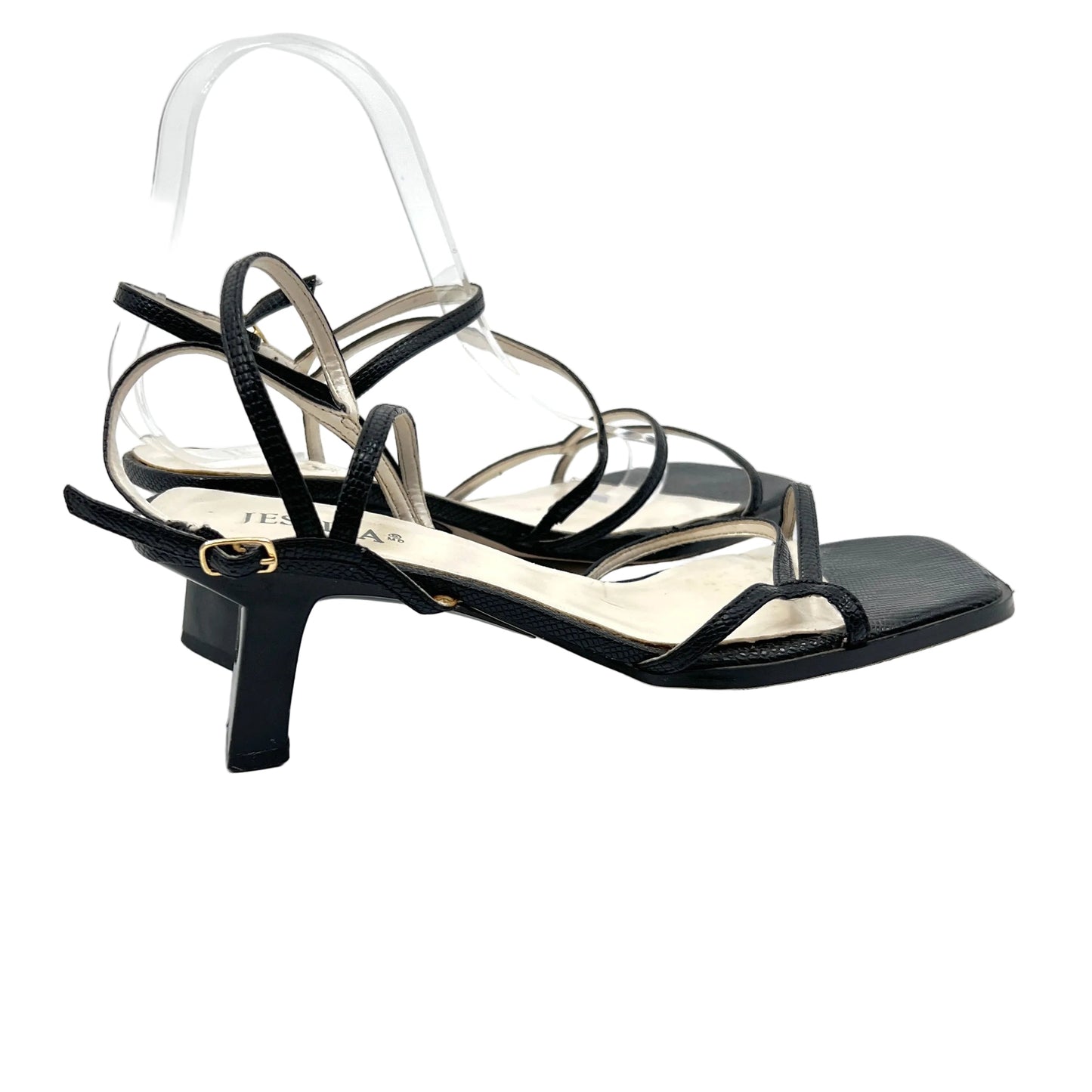 Jessica Faux Leather Square Toe Sandals