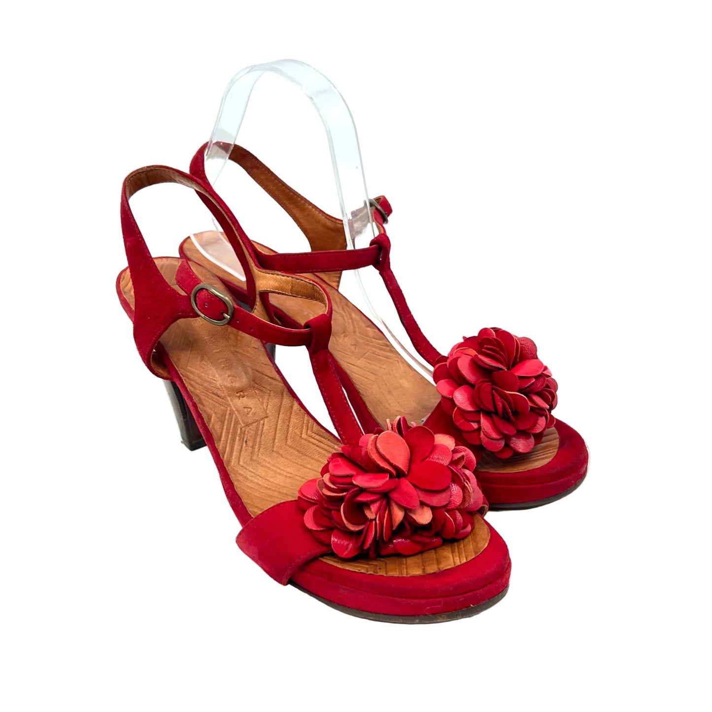 Chie Mihara Leather T-strap Heel Sandals