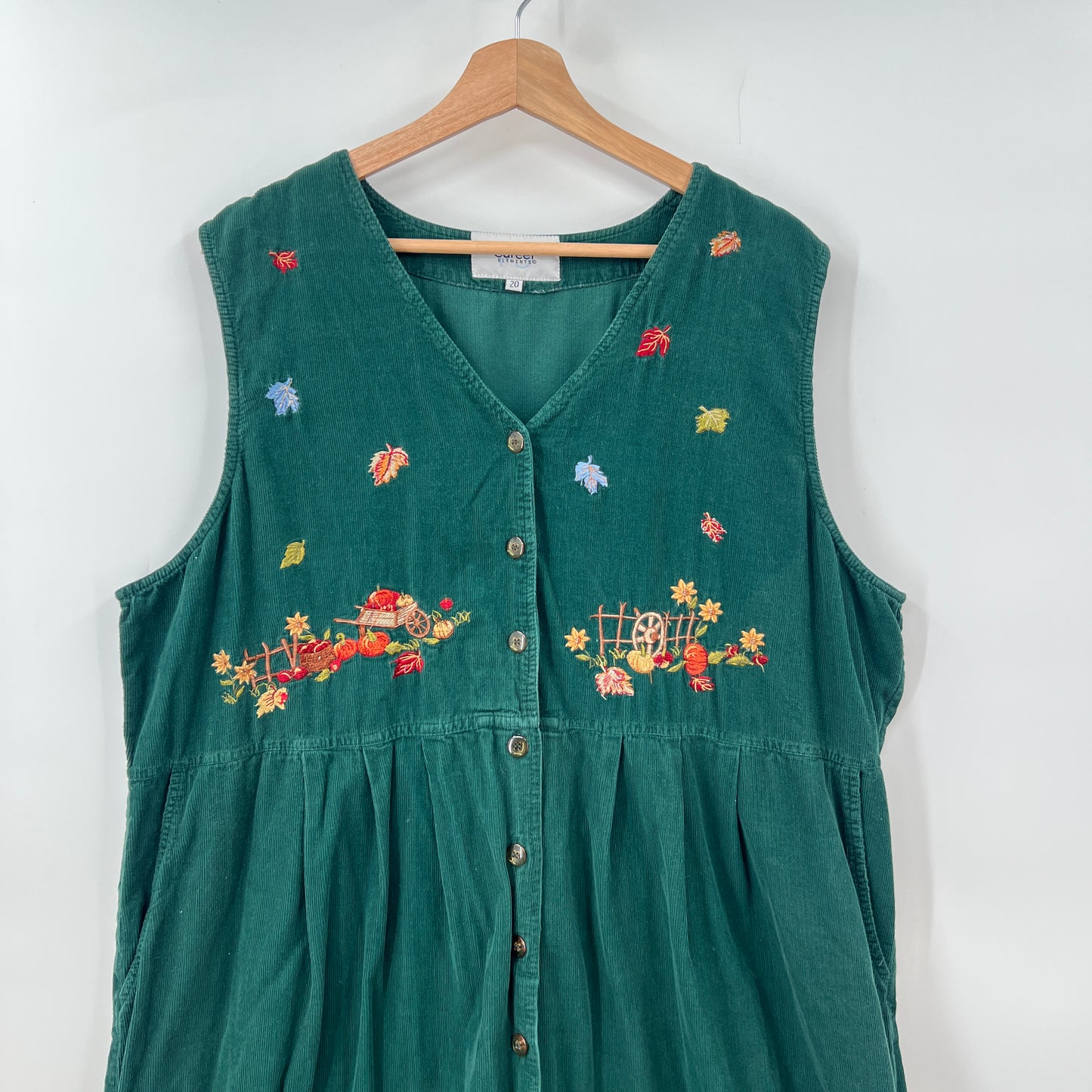 Vintage Corduroy Embroidered Dress