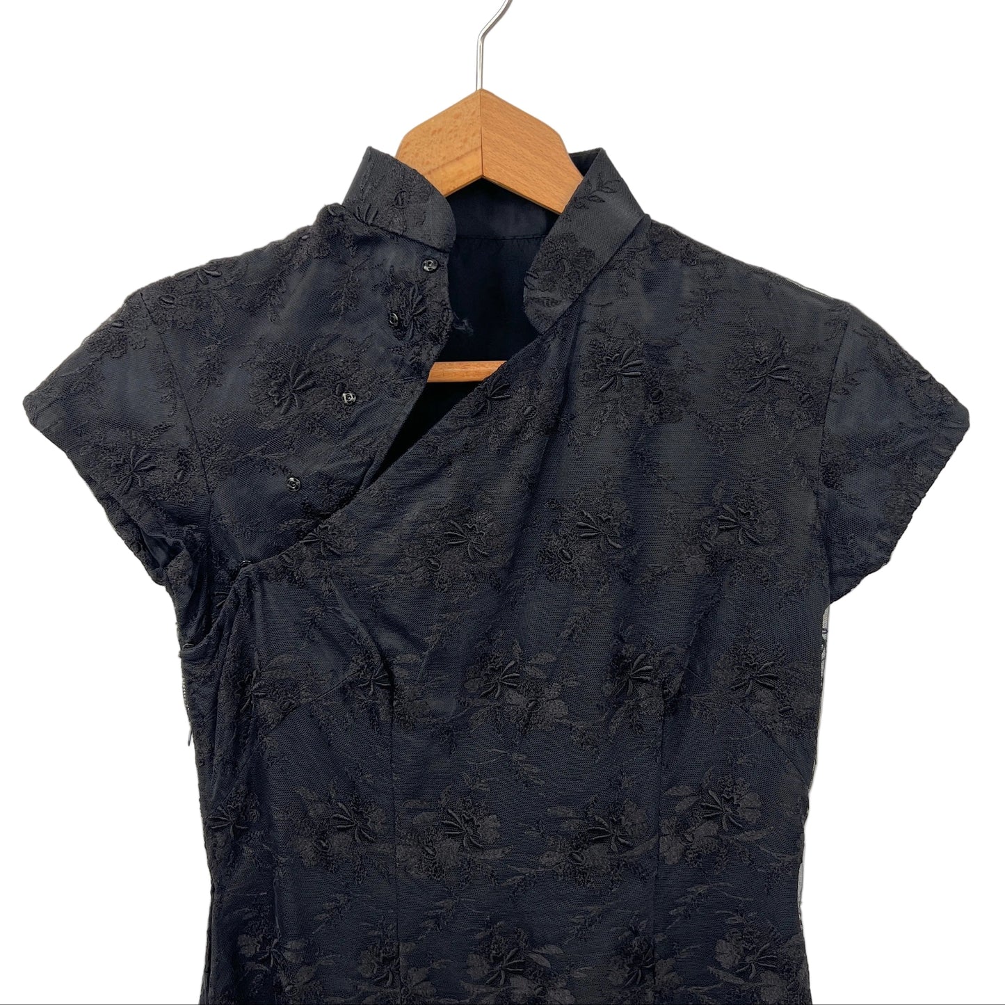 Vintage Lace Handmade Cheongsam Mini Dress