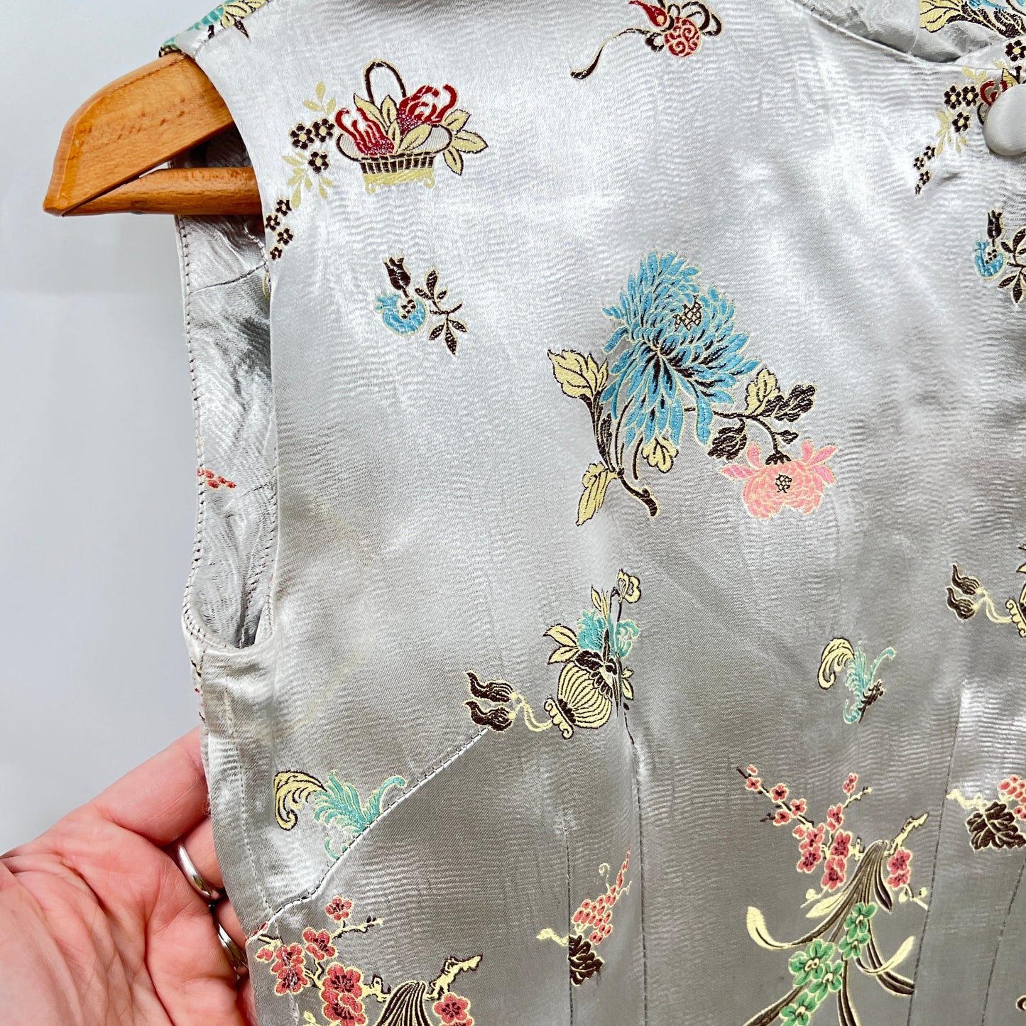 Vintage Floral Printed Cheongsam Dress