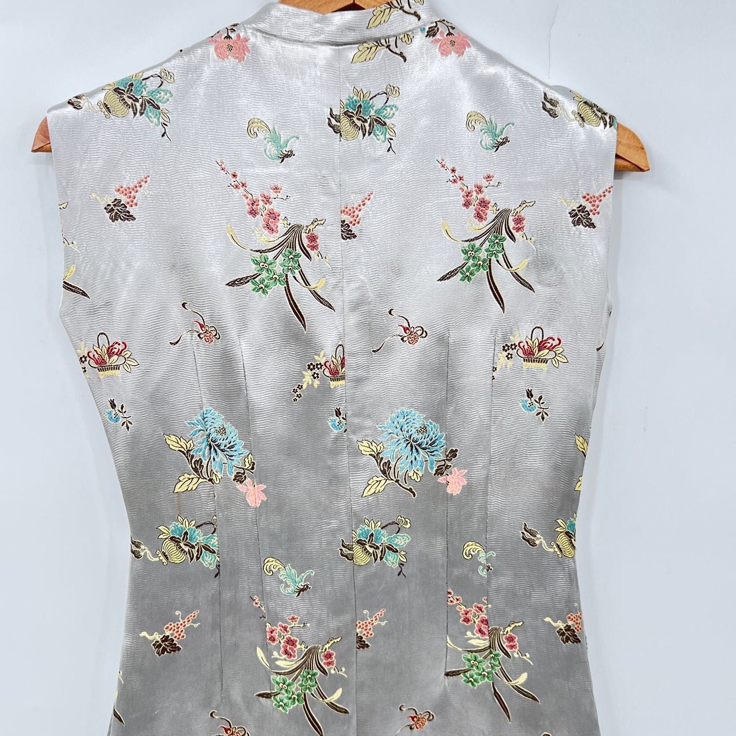 Vintage Floral Printed Cheongsam Dress