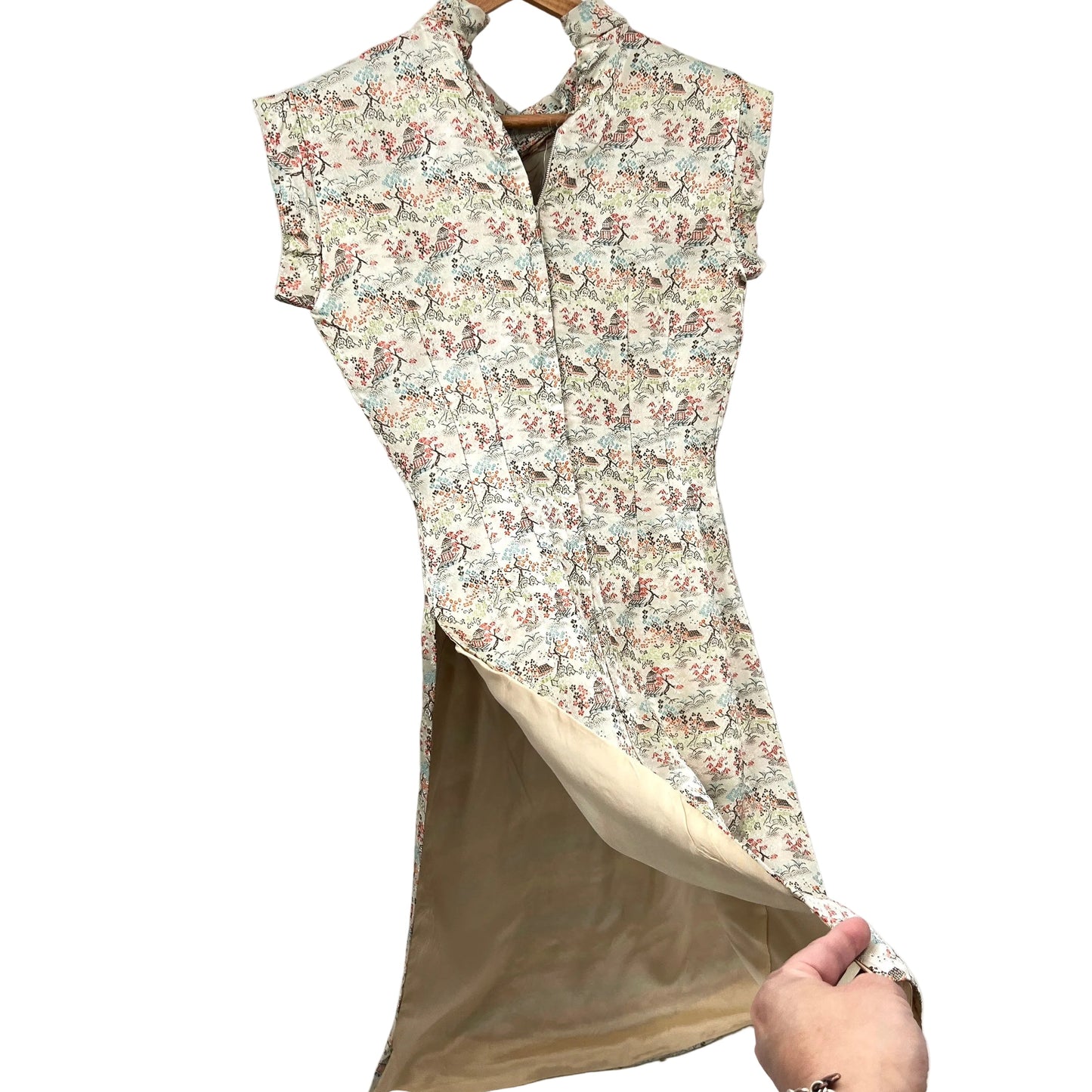 Vintage Cheongsam Village Print  Dress/Tunic