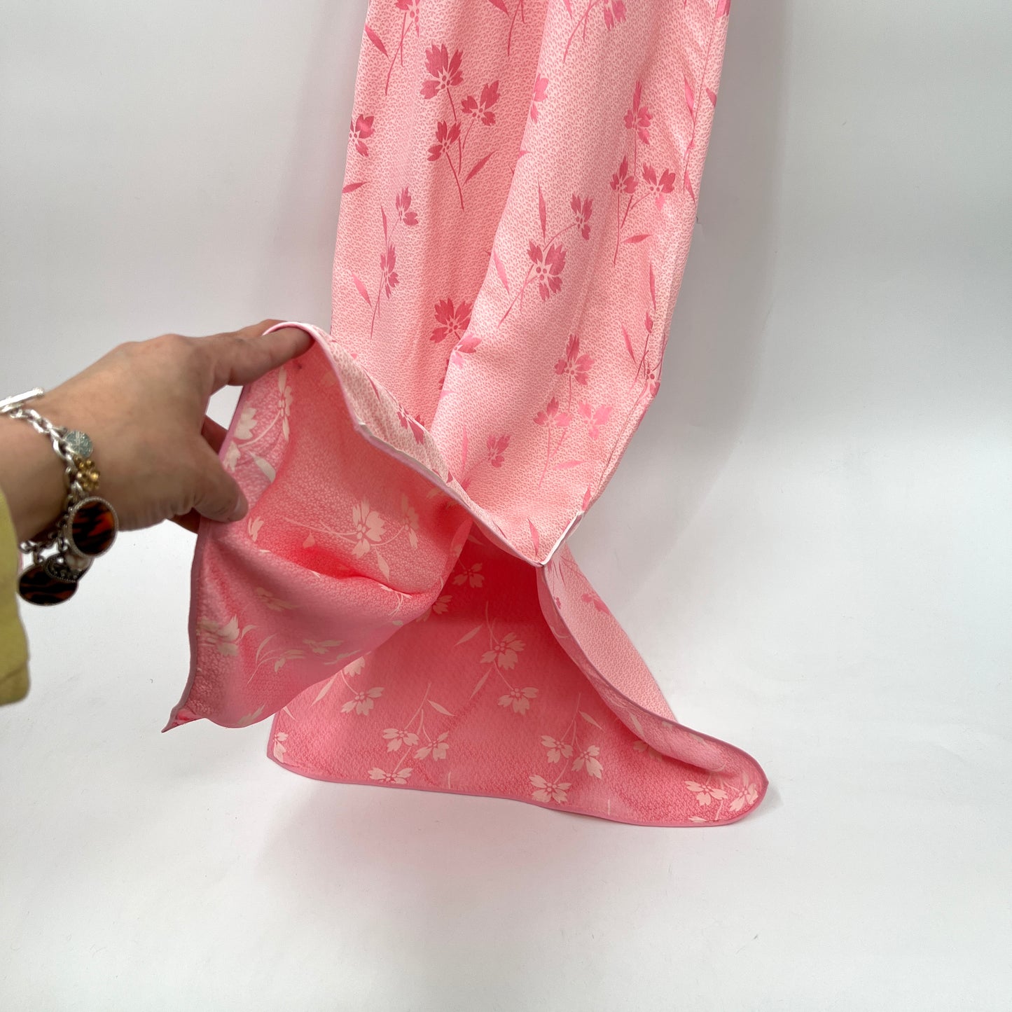 Vintage Silk Cheongsam Dress Pink