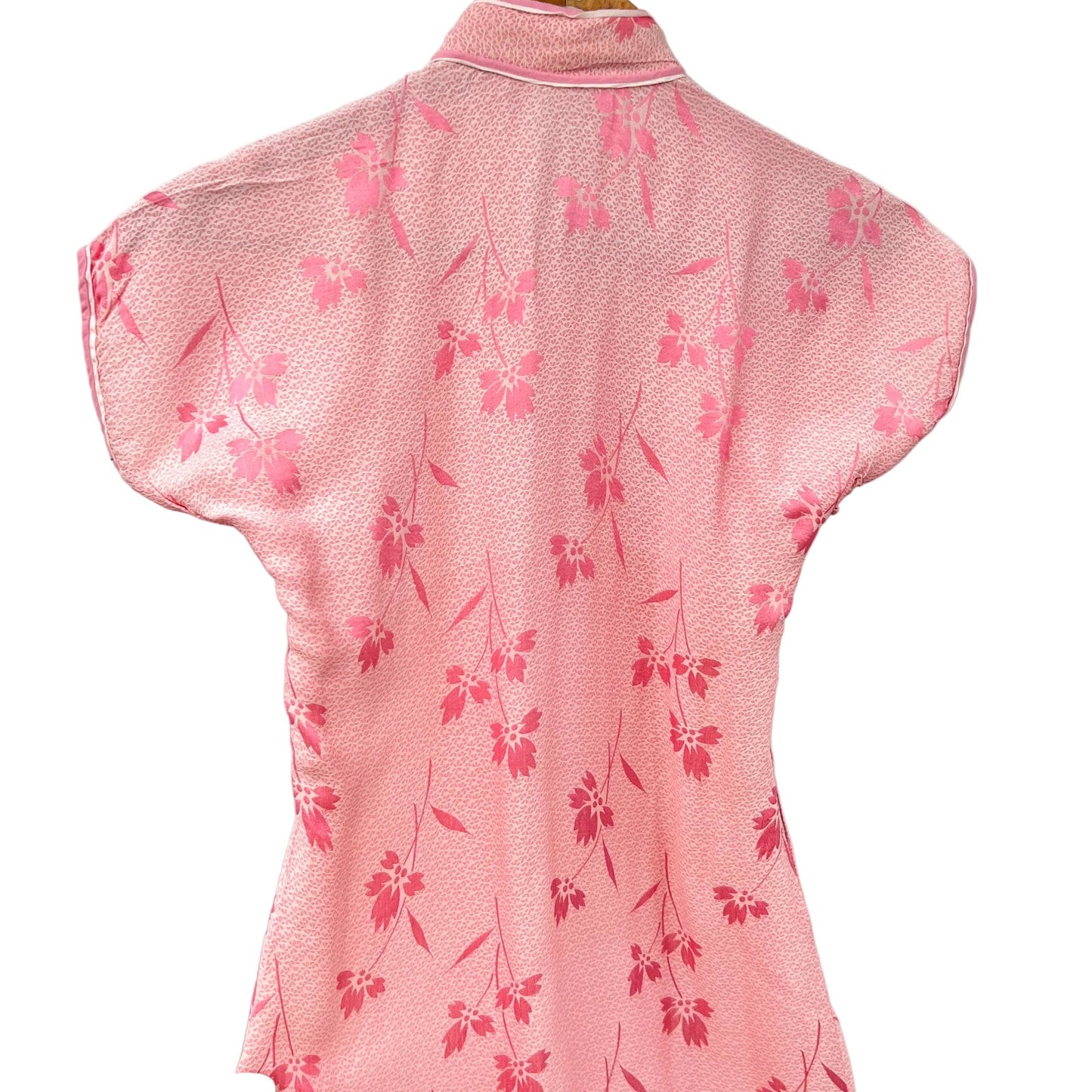 Vintage Silk Cheongsam Dress Pink