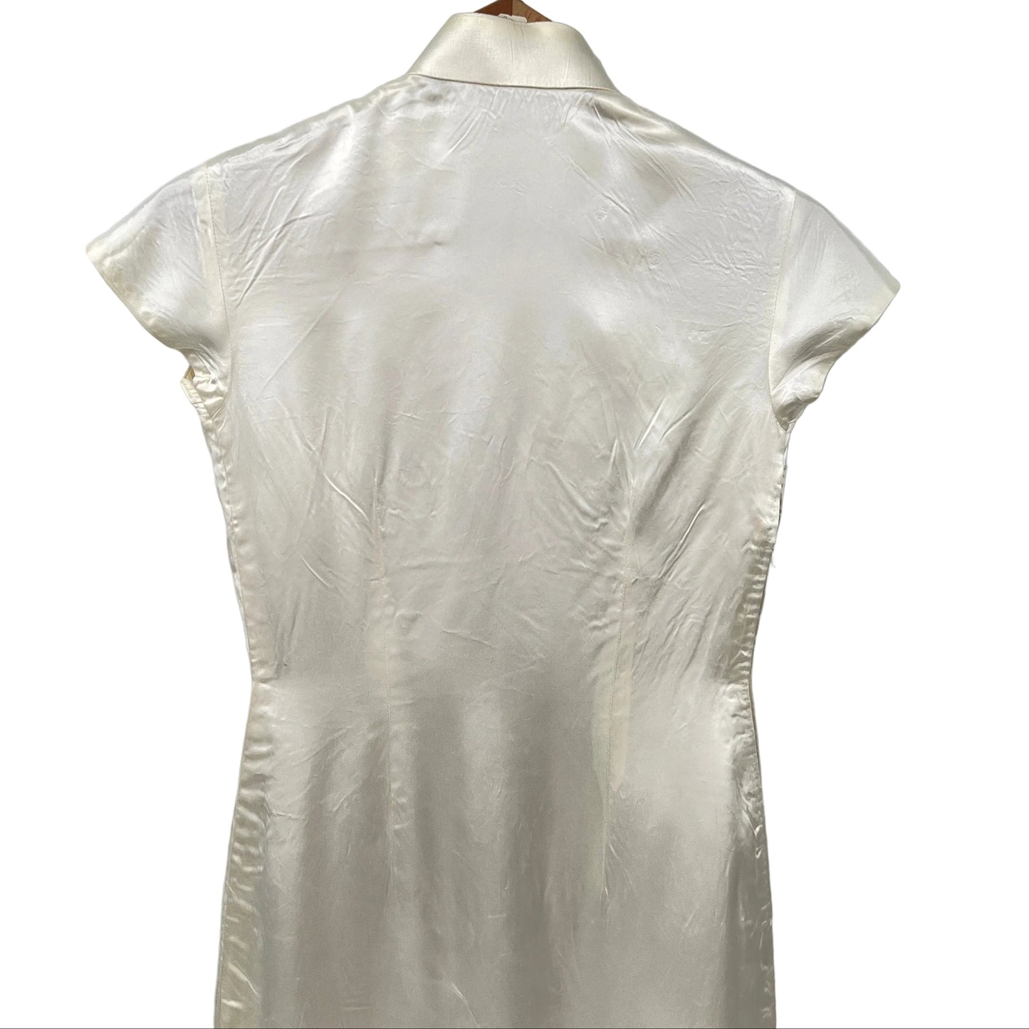 Vintage Silk Cheongsam Beaded & Puff Velvet Design Dress