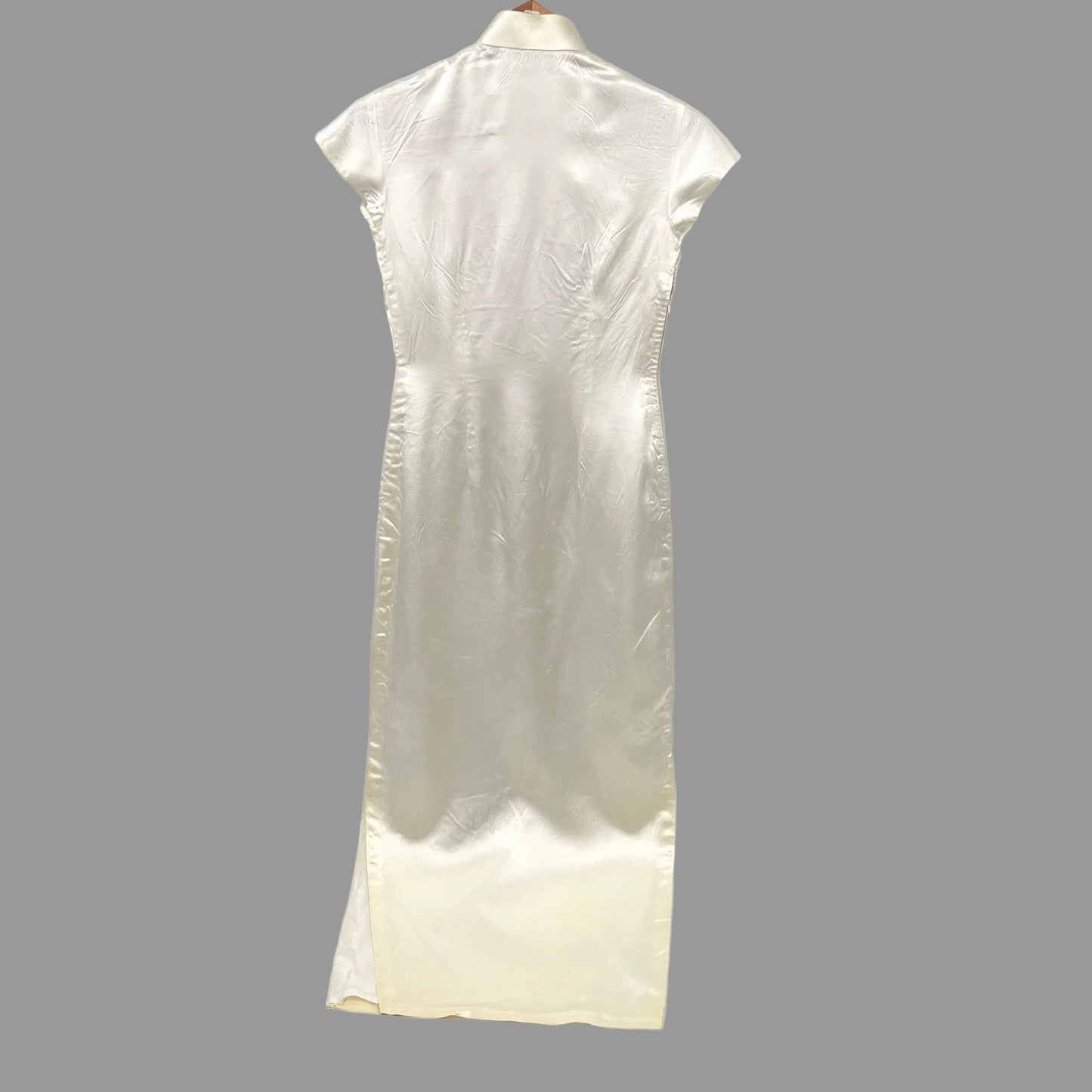 Vintage Silk Cheongsam Beaded & Puff Velvet Design Dress