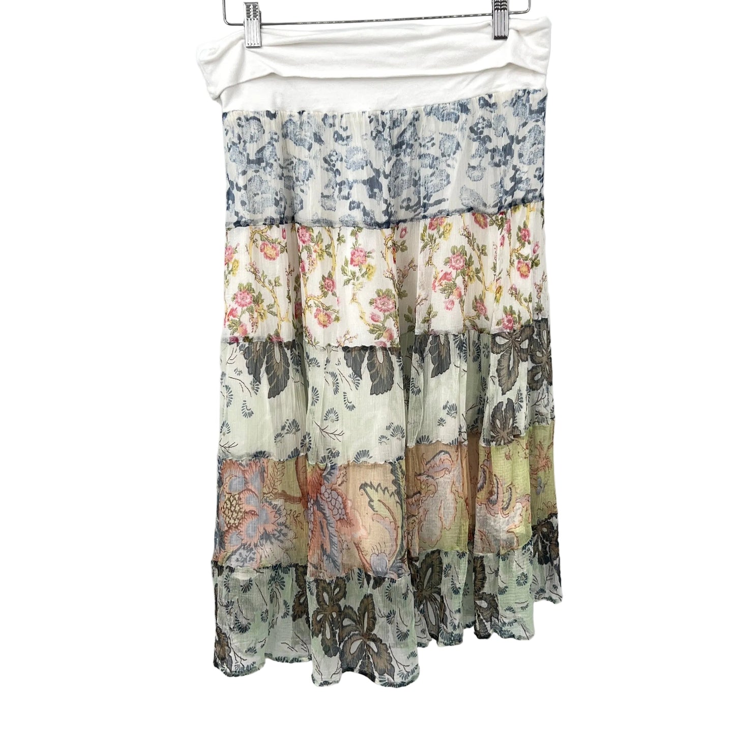 Marvie Folded Waist Tiered Floral Skirt