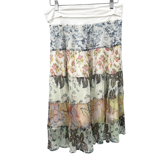 Marvie Folded Waist Tiered Floral Skirt