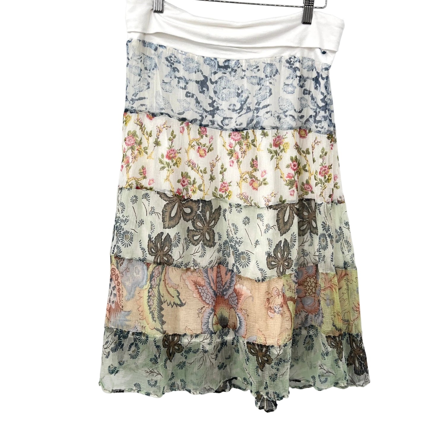 Marvie Folded Waist Tiered Floral Skirt