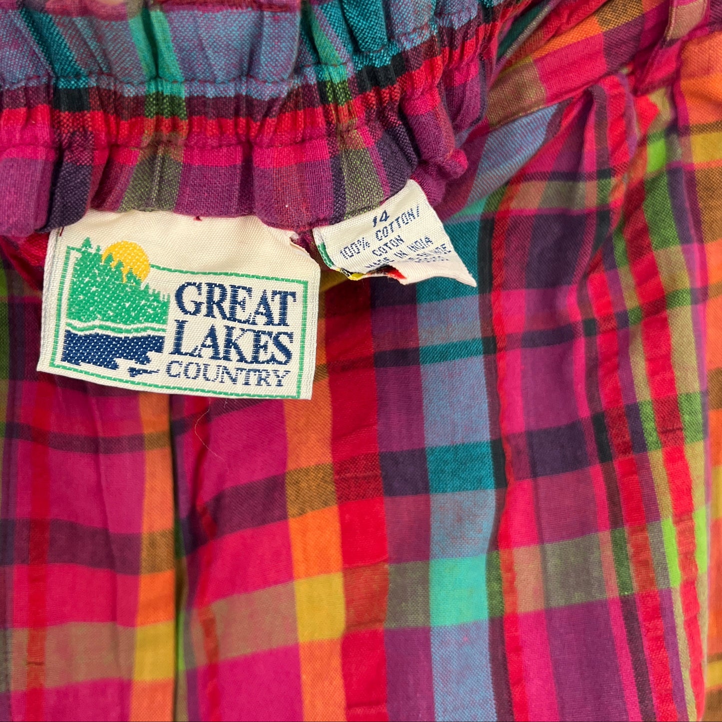 Vintage Great Lake Cotton Plaid Shorts
