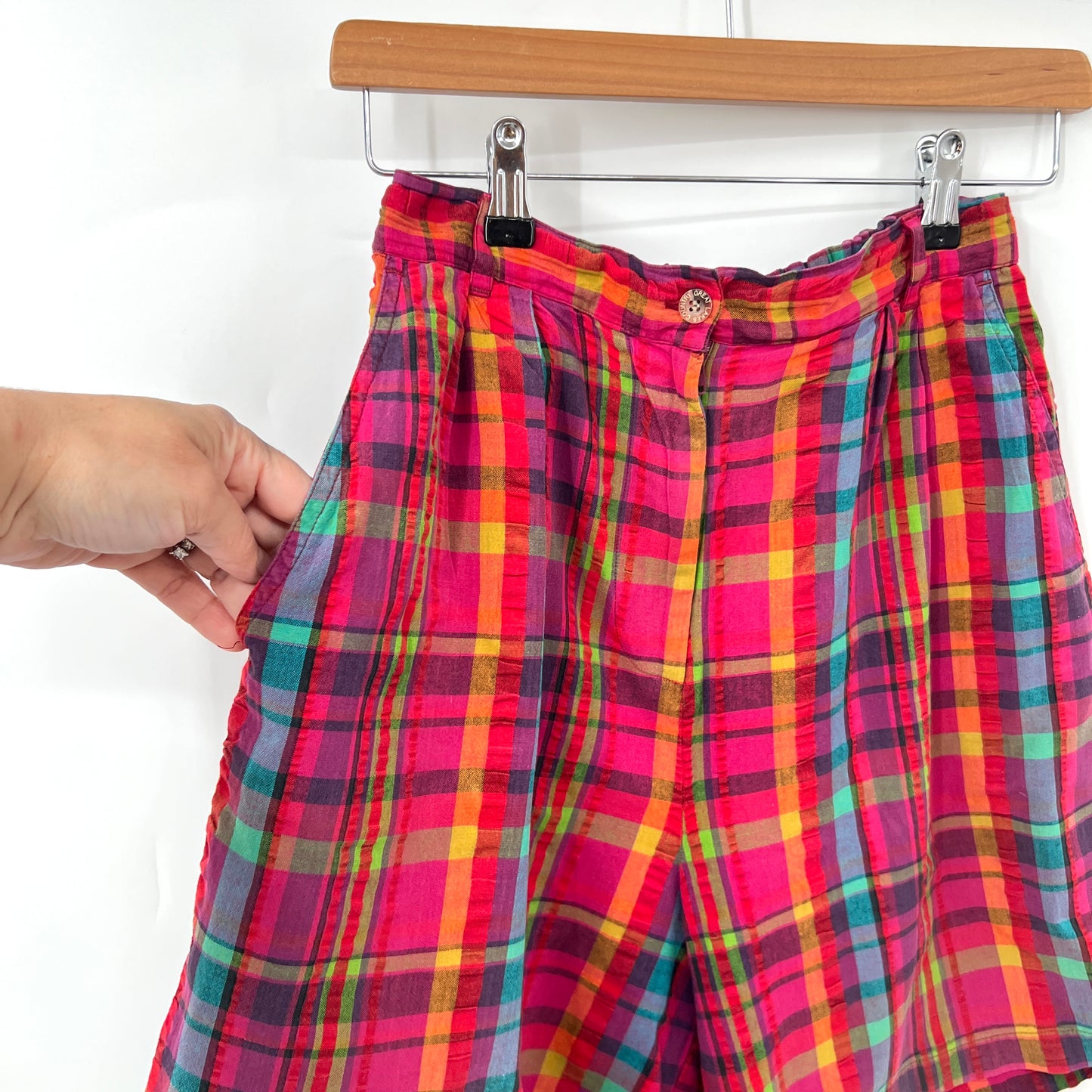Vintage Great Lake Cotton Plaid Shorts