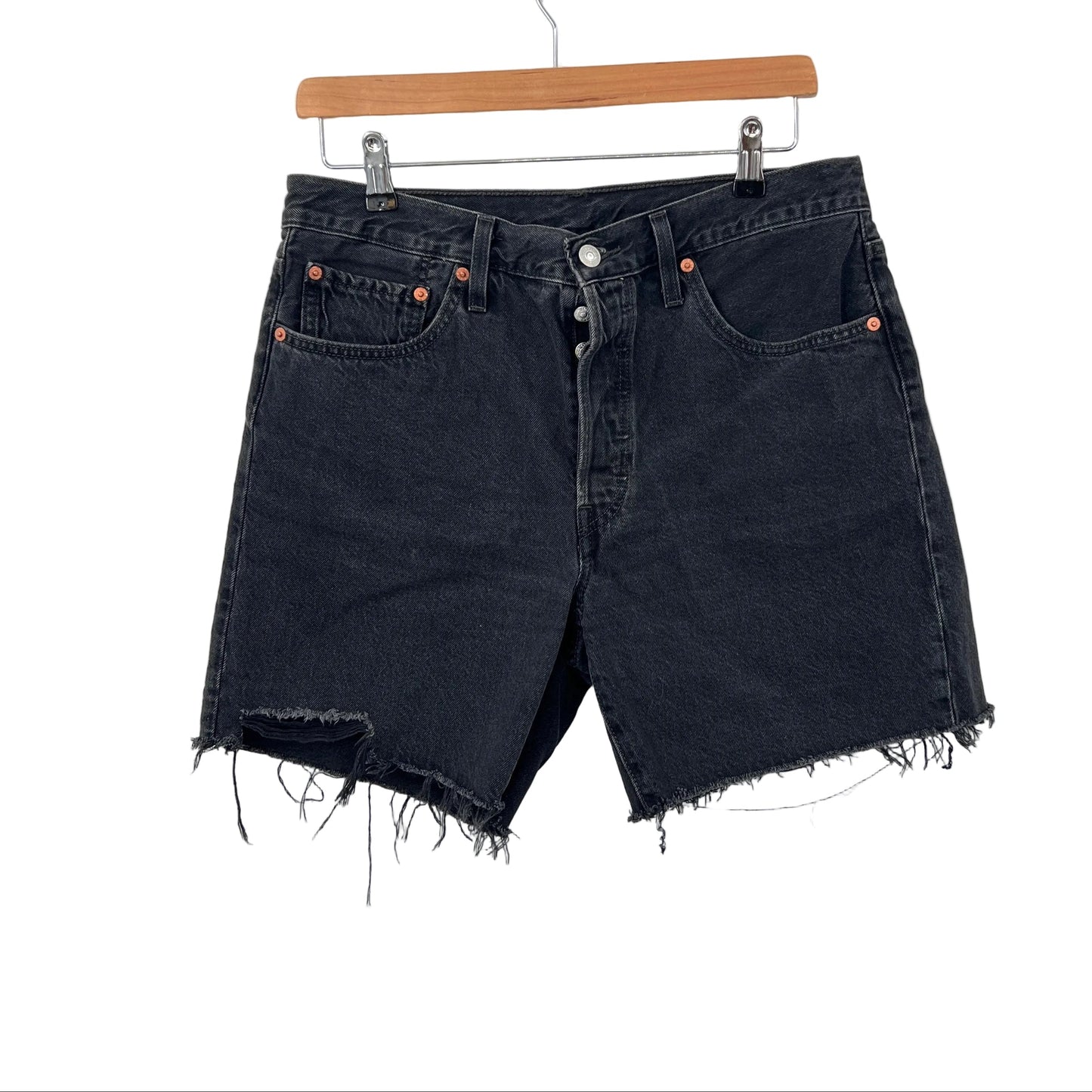 Levi's 501 Black Denim Shorts